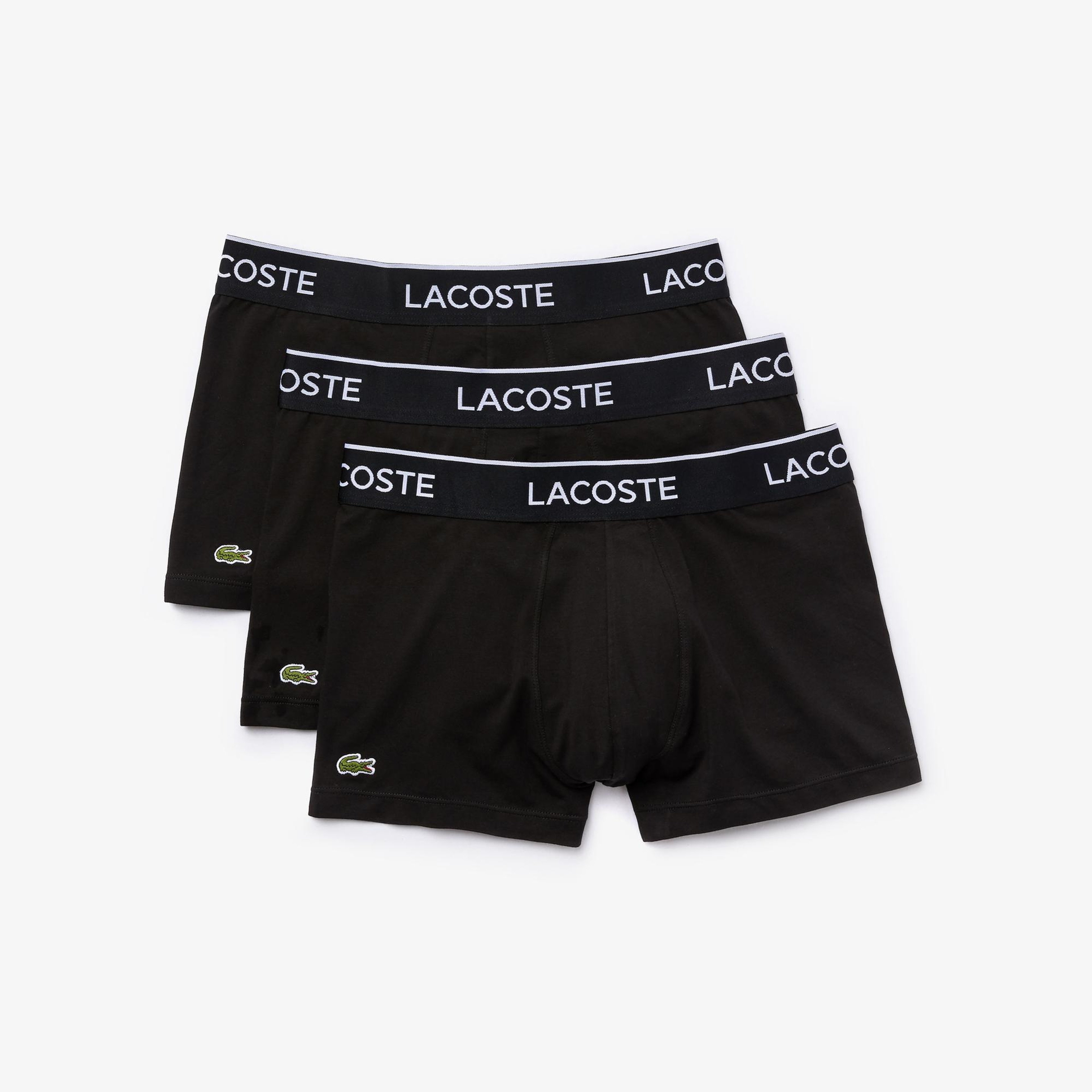 Lacoste Active Erkek 3'lü Siyah Boxer