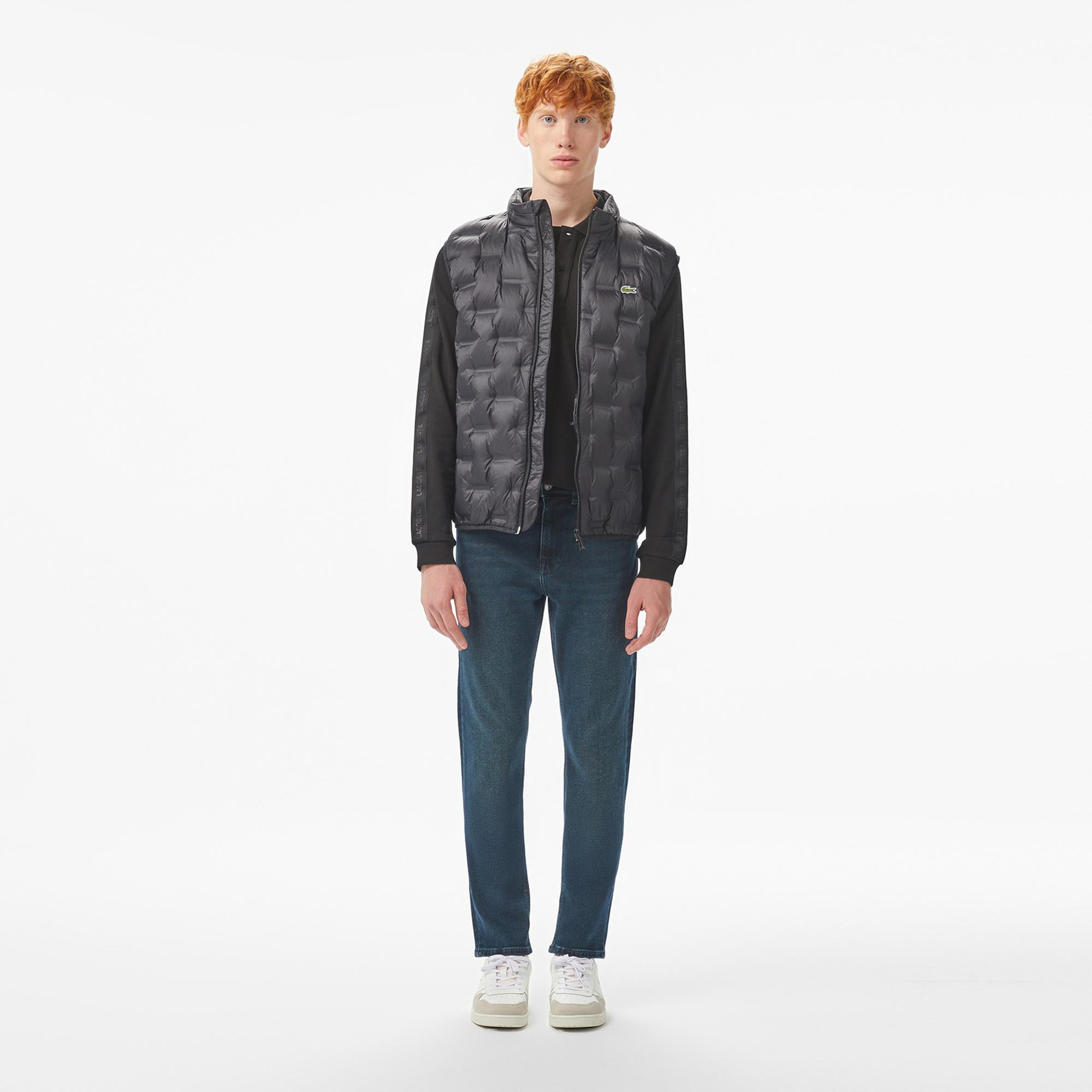 Lacoste Erkek Dik Yaka Kapitone Siyah Yelek