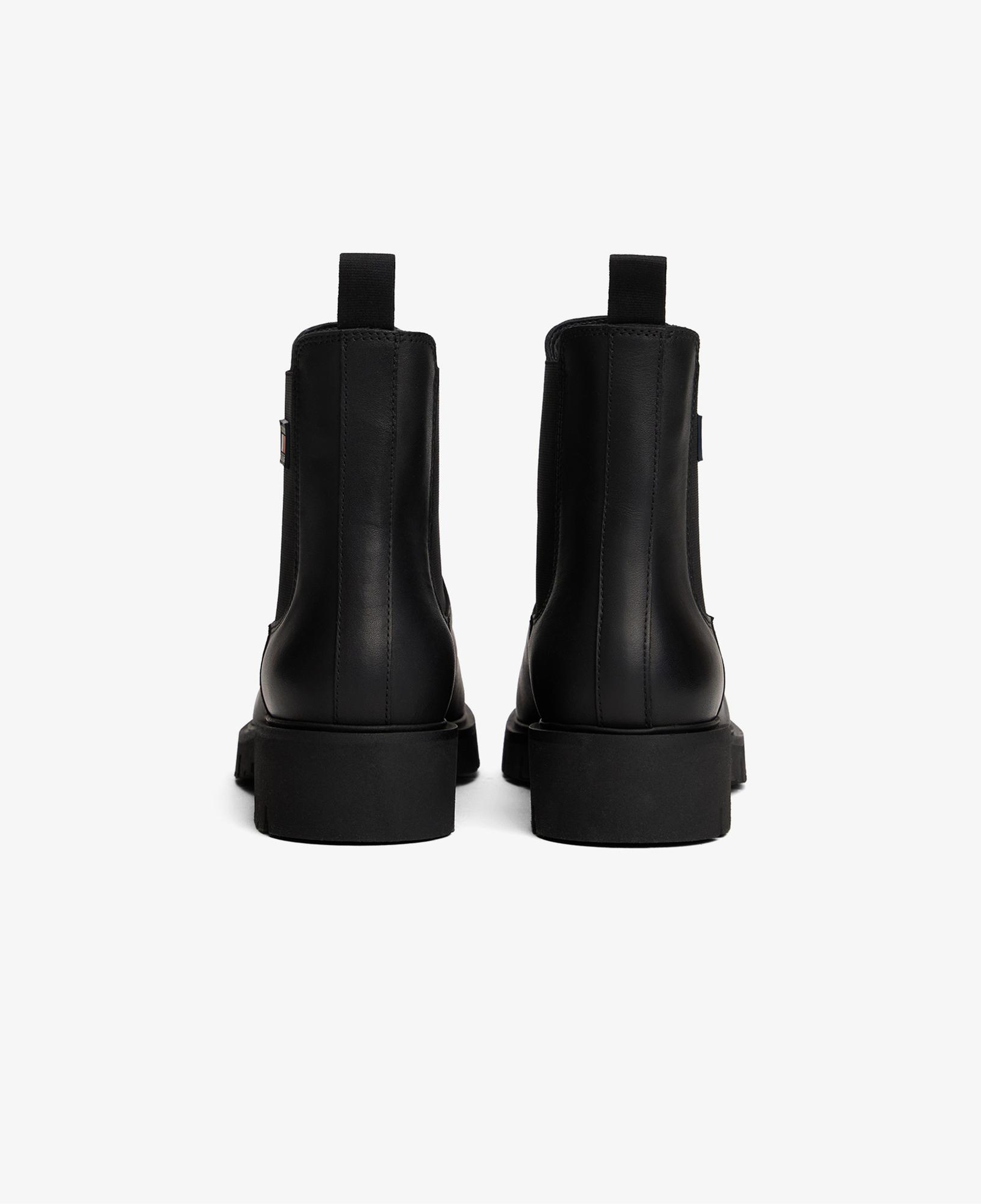 Tommy Jeans Chelsea Leather Kadın Kısa Siyah Bot