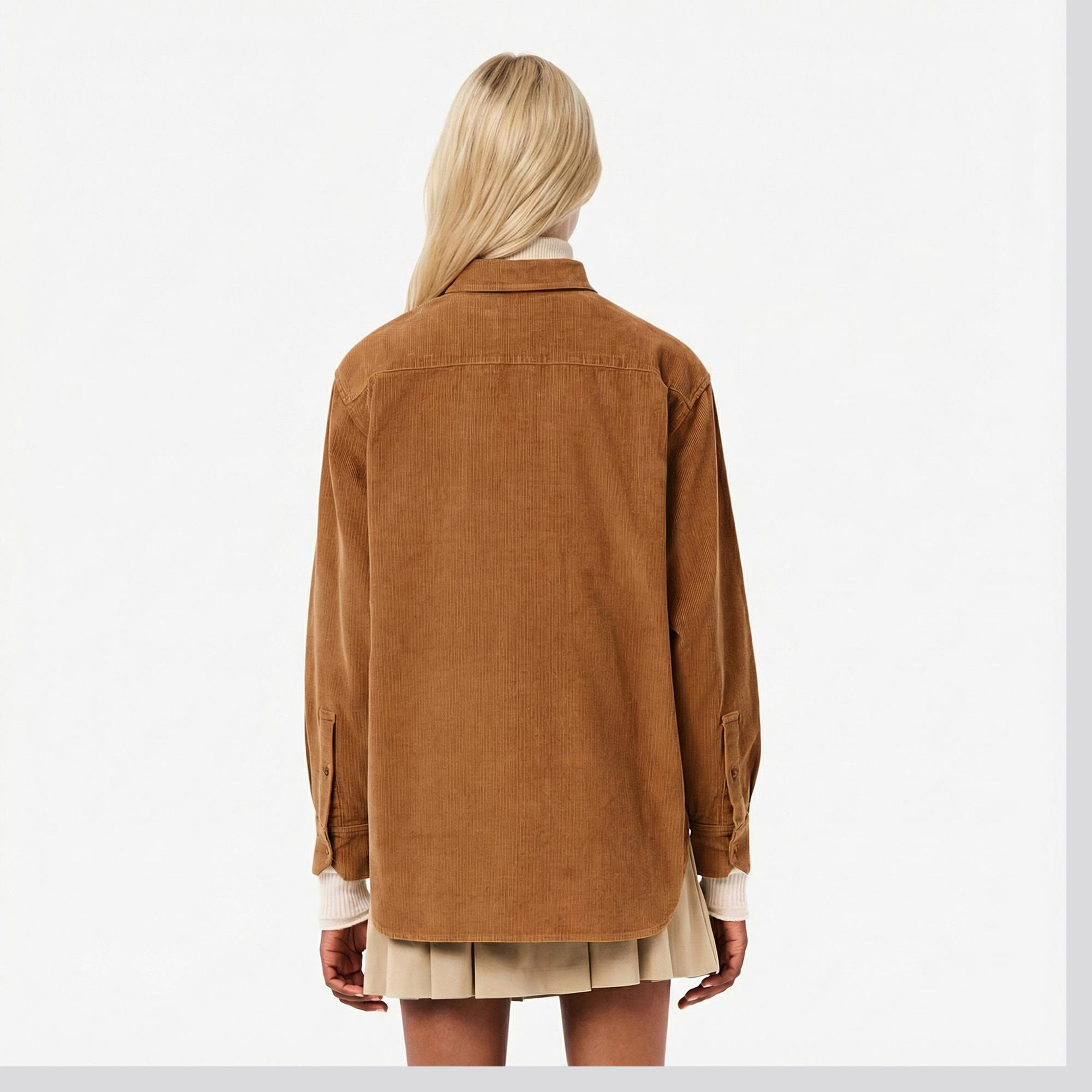 Lacoste Kadın Oversize Fit Kahverengi Gömlek