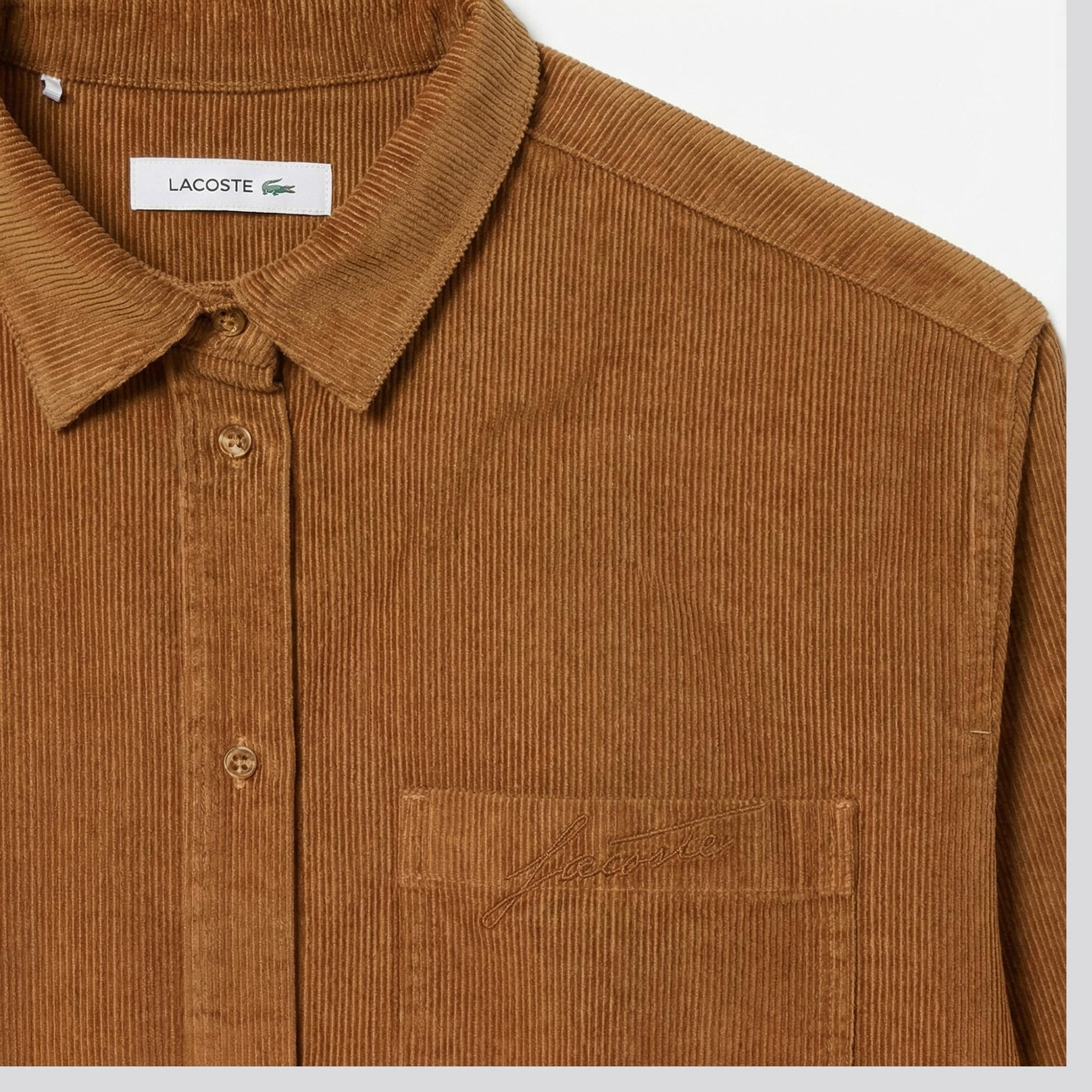 Lacoste Kadın Oversize Fit Kahverengi Gömlek