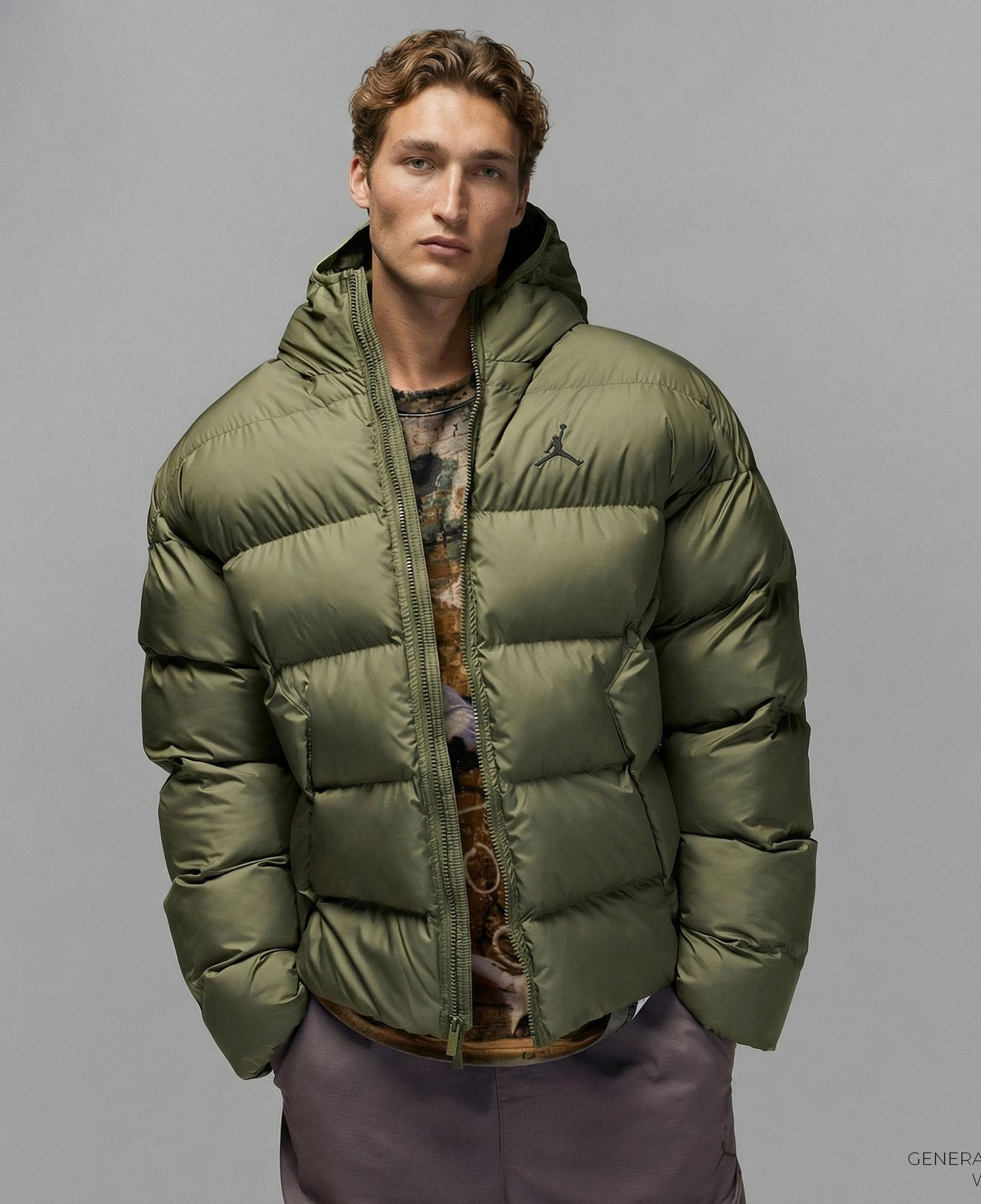 Jordan Brooklyn Puffer Erkek Haki Mont