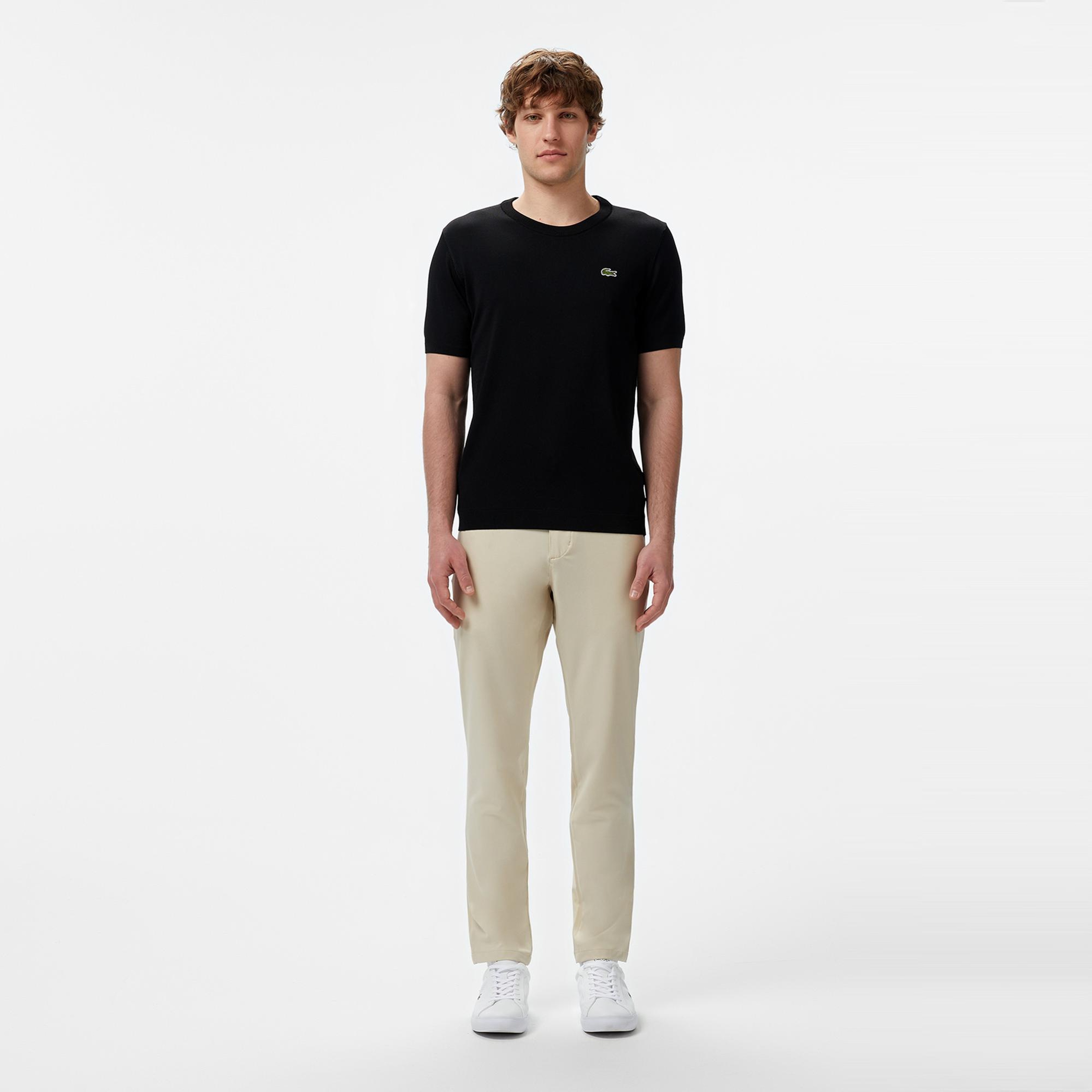 Lacoste Erkek Regular Fit Kısa Kollu Bisiklet Yaka Siyah Triko