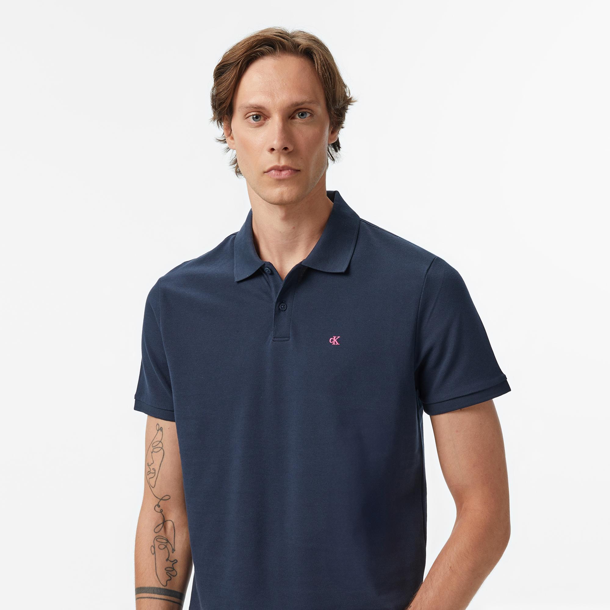 Calvin Klein Casual Pique Classic Erkek Lacivert Polo