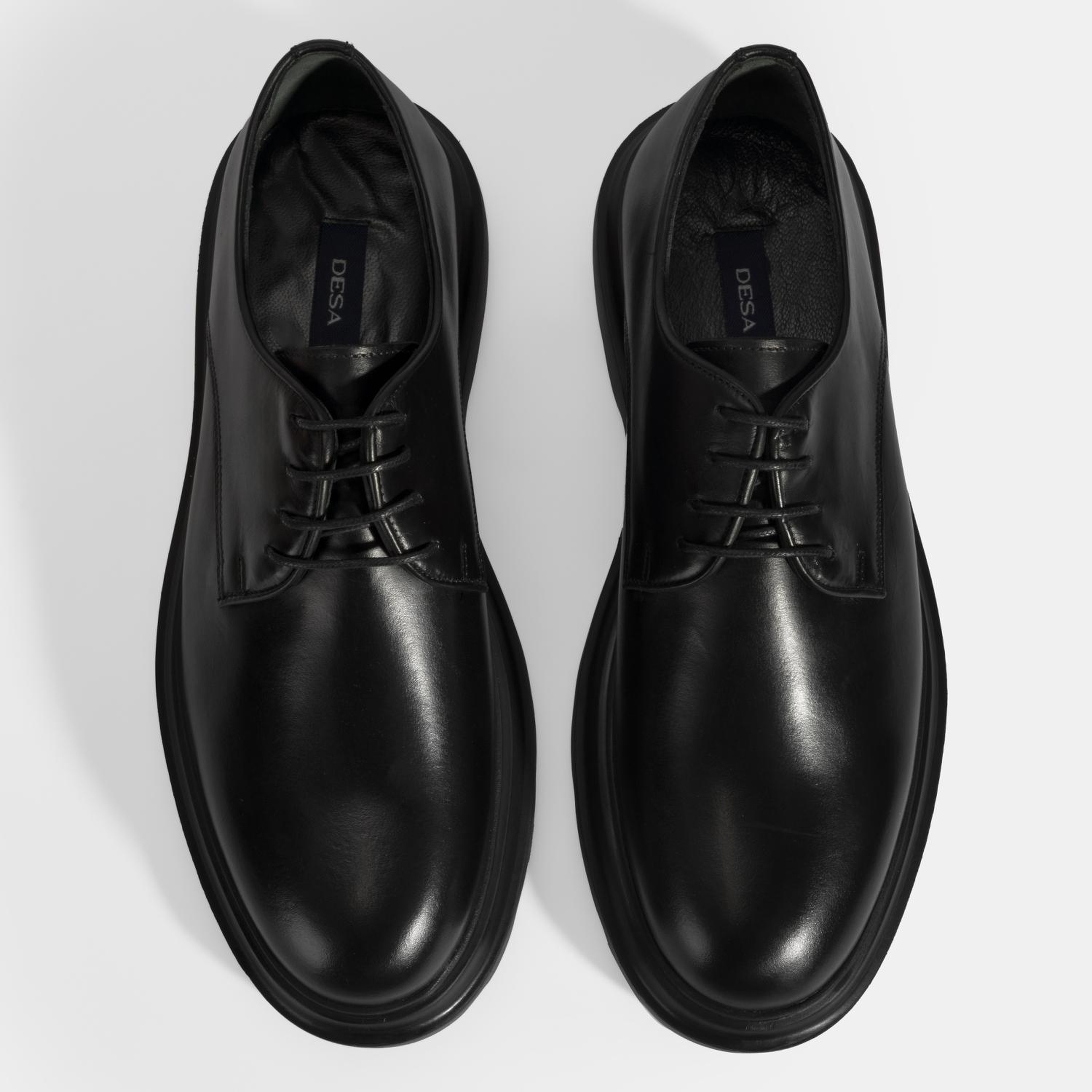 Erkek Siyah Bağcıklı Deri Klasik Ayakkabı