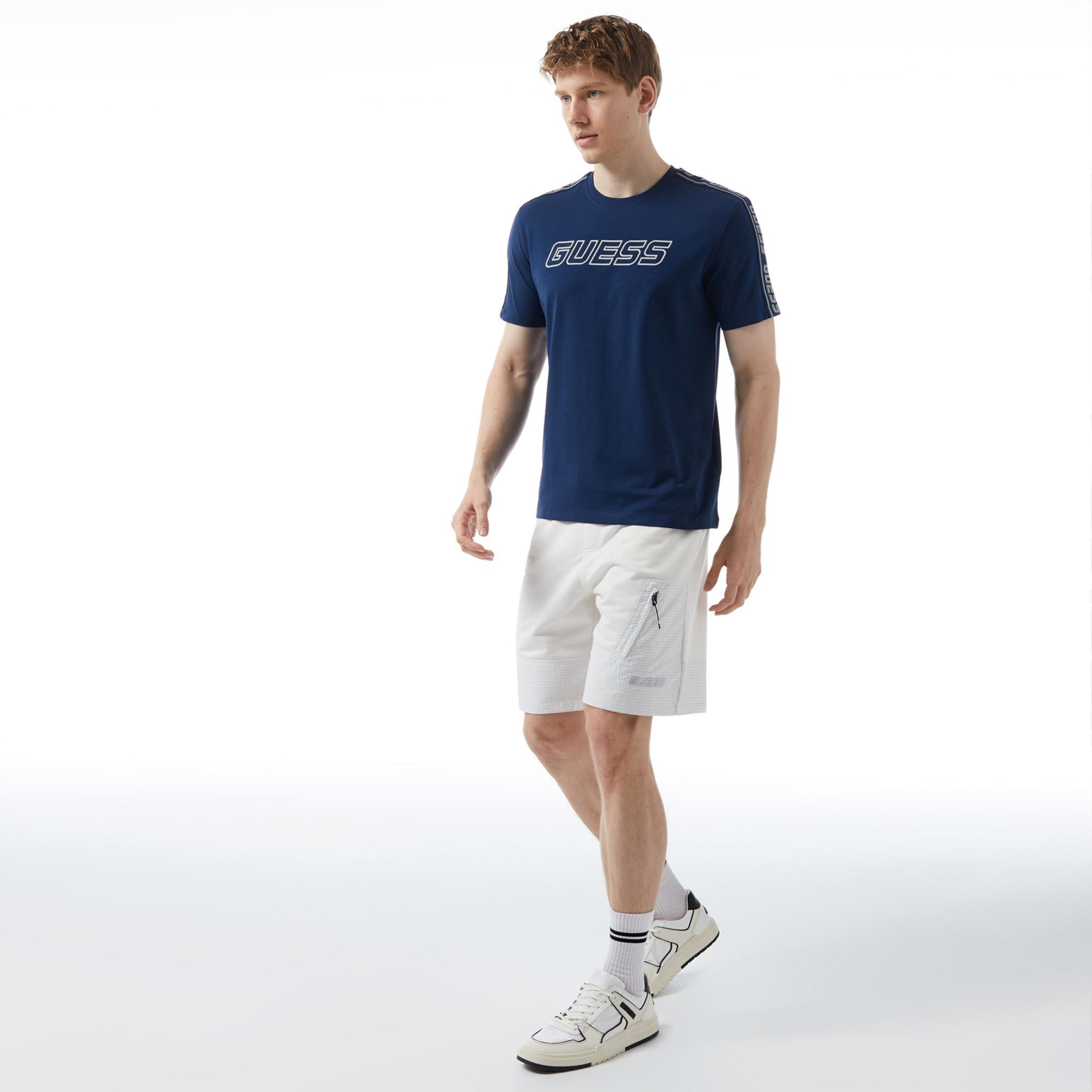 Guess Arlo Erkek Mavi T-Shirt