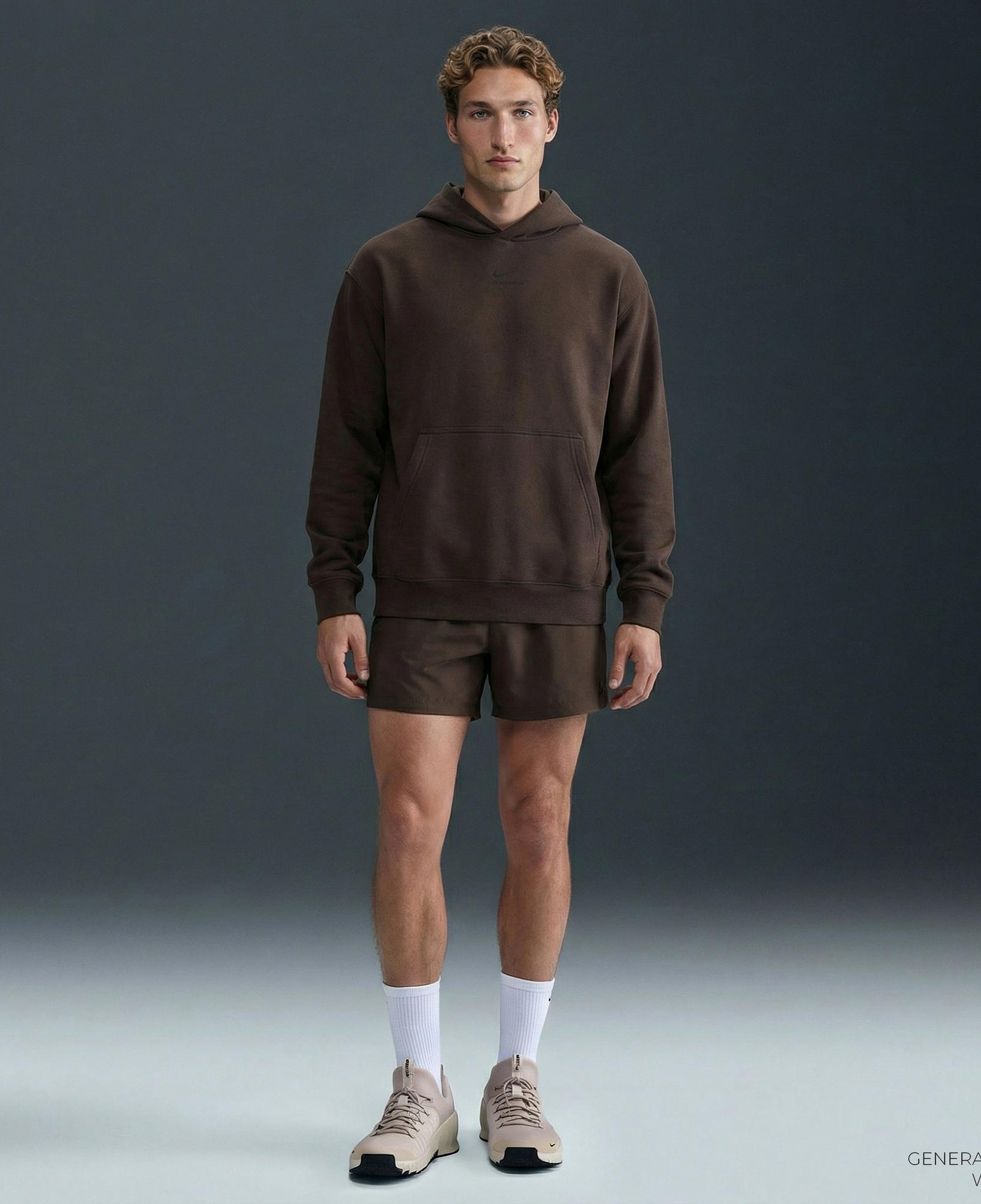 Nike Pro Dri-Fit Midlayer Erkek Kahverengi Hoodie