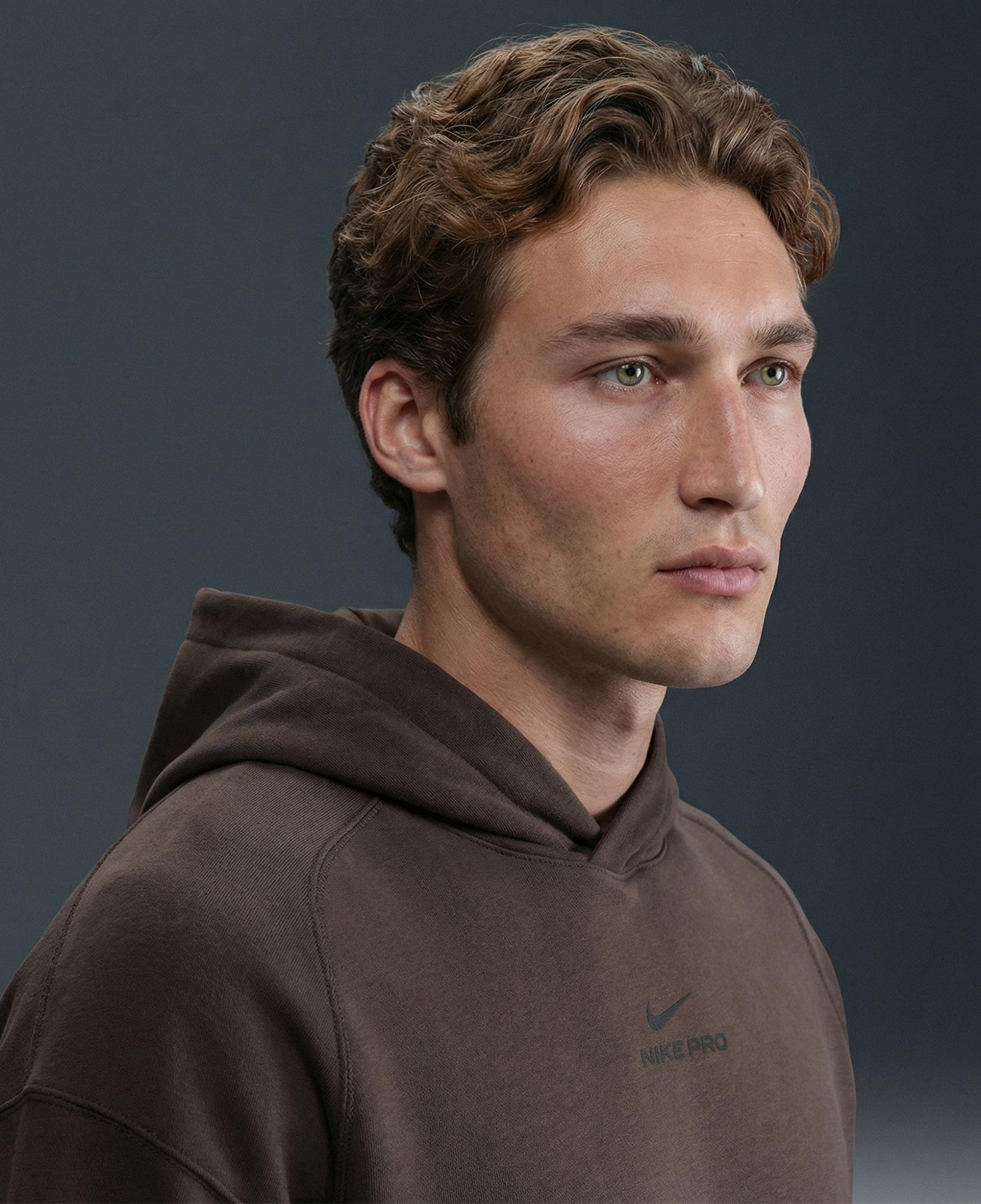 Nike Pro Dri-Fit Midlayer Erkek Kahverengi Hoodie