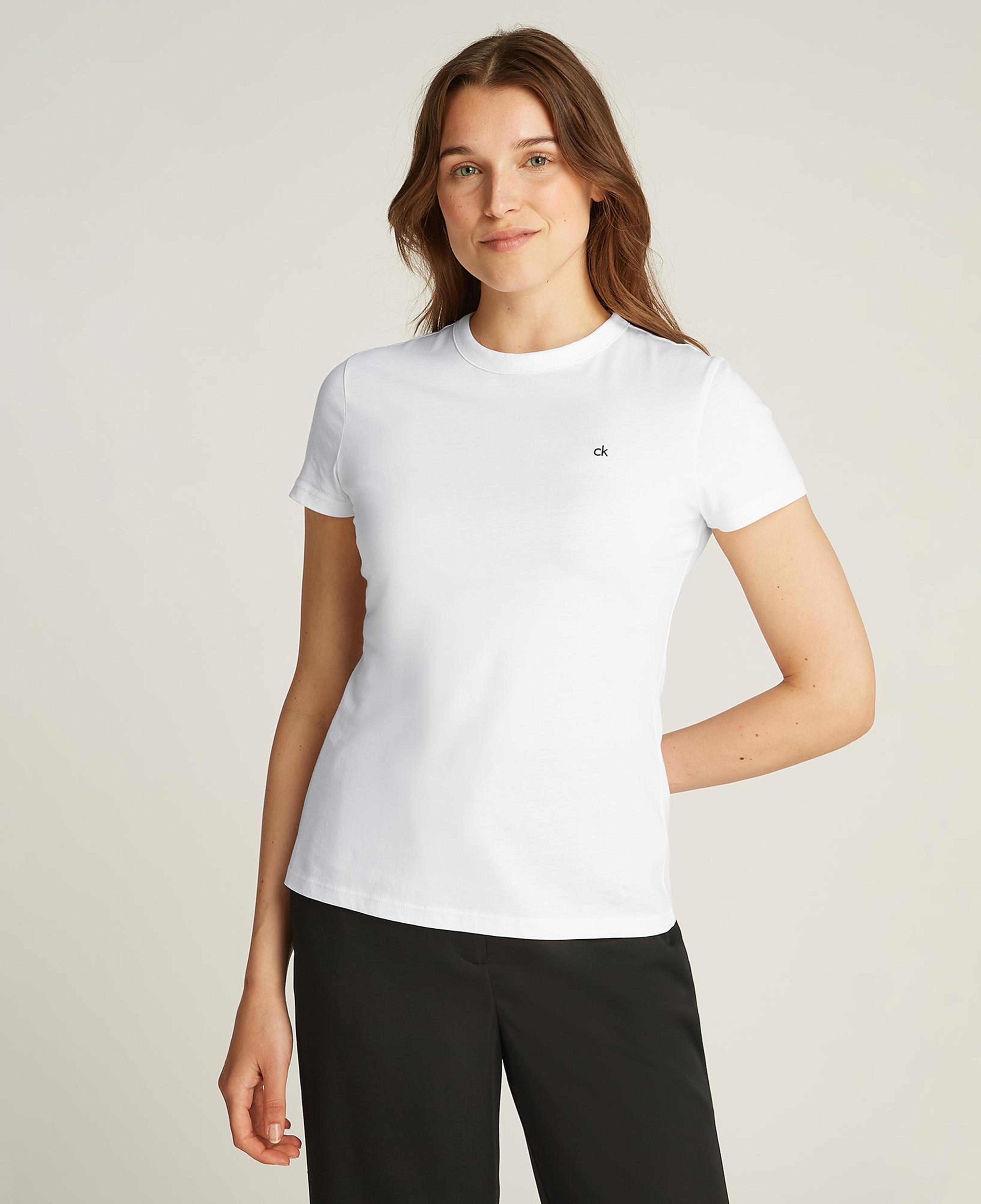 Calvin Klein Graphic Slim Kadın Beyaz T-Shirt