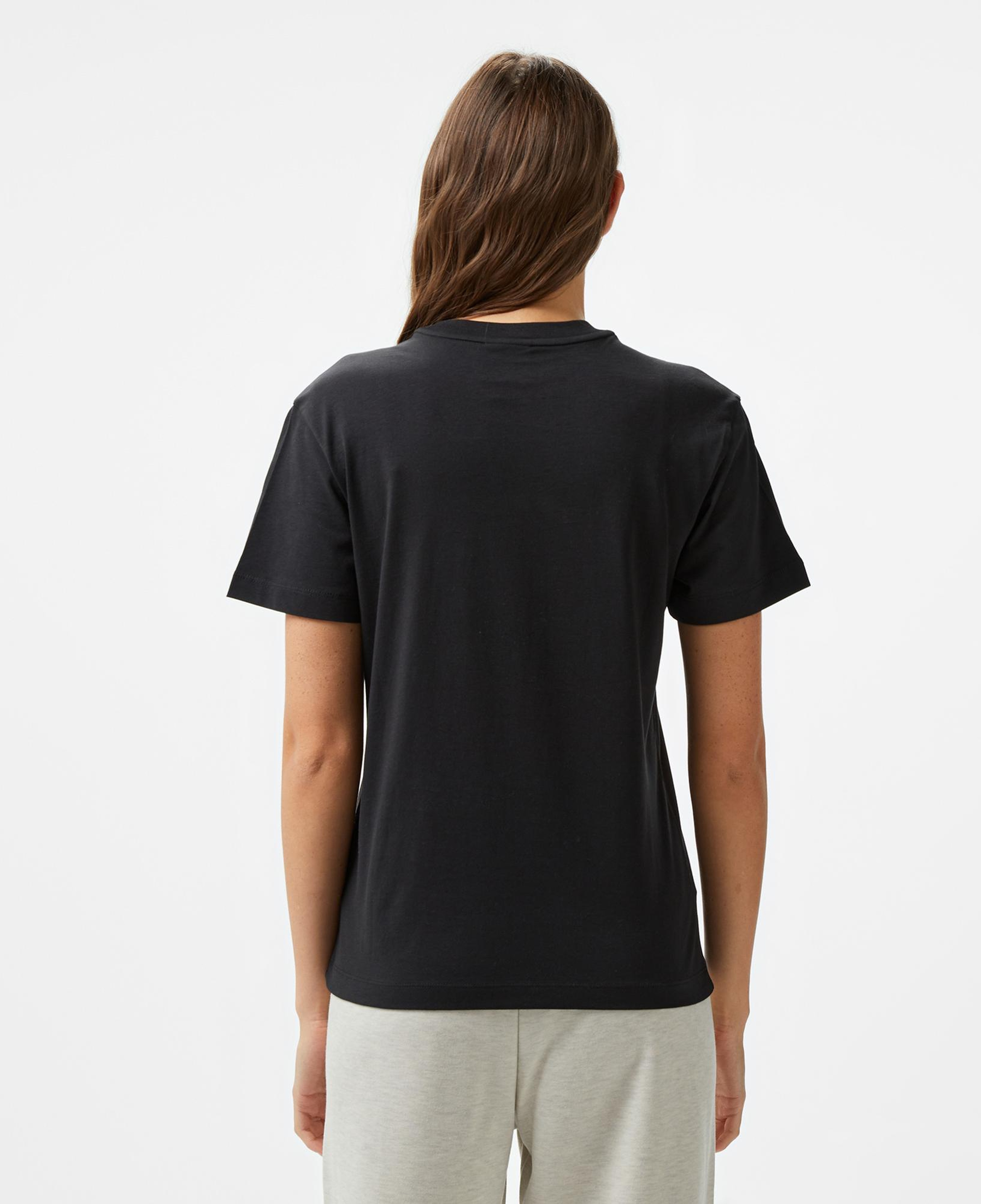 Calvin Klein Nano Logo Regular Kadın Siyah T-Shirt