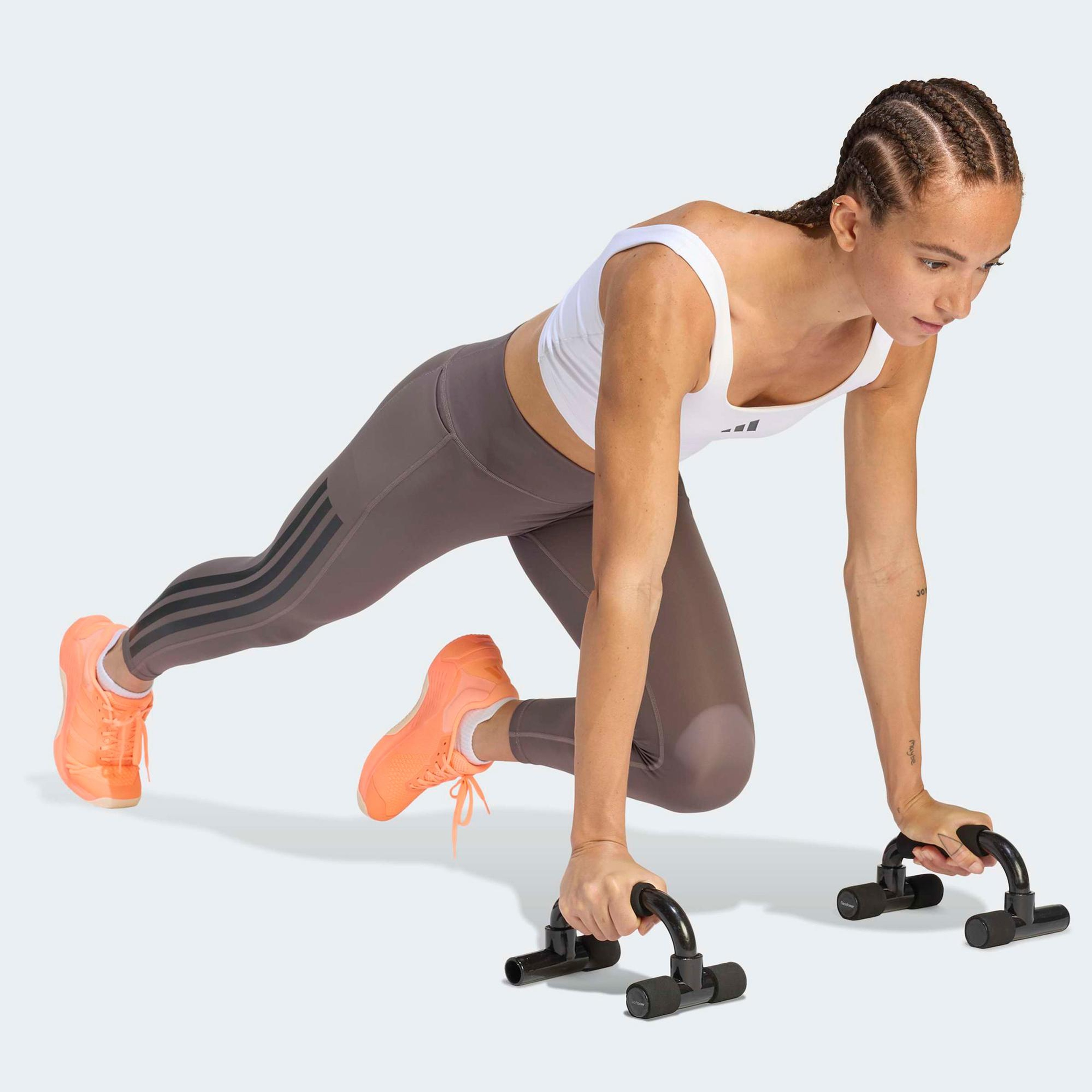 adidas Optime Workout 3-Stripes Kadın Bej Tayt