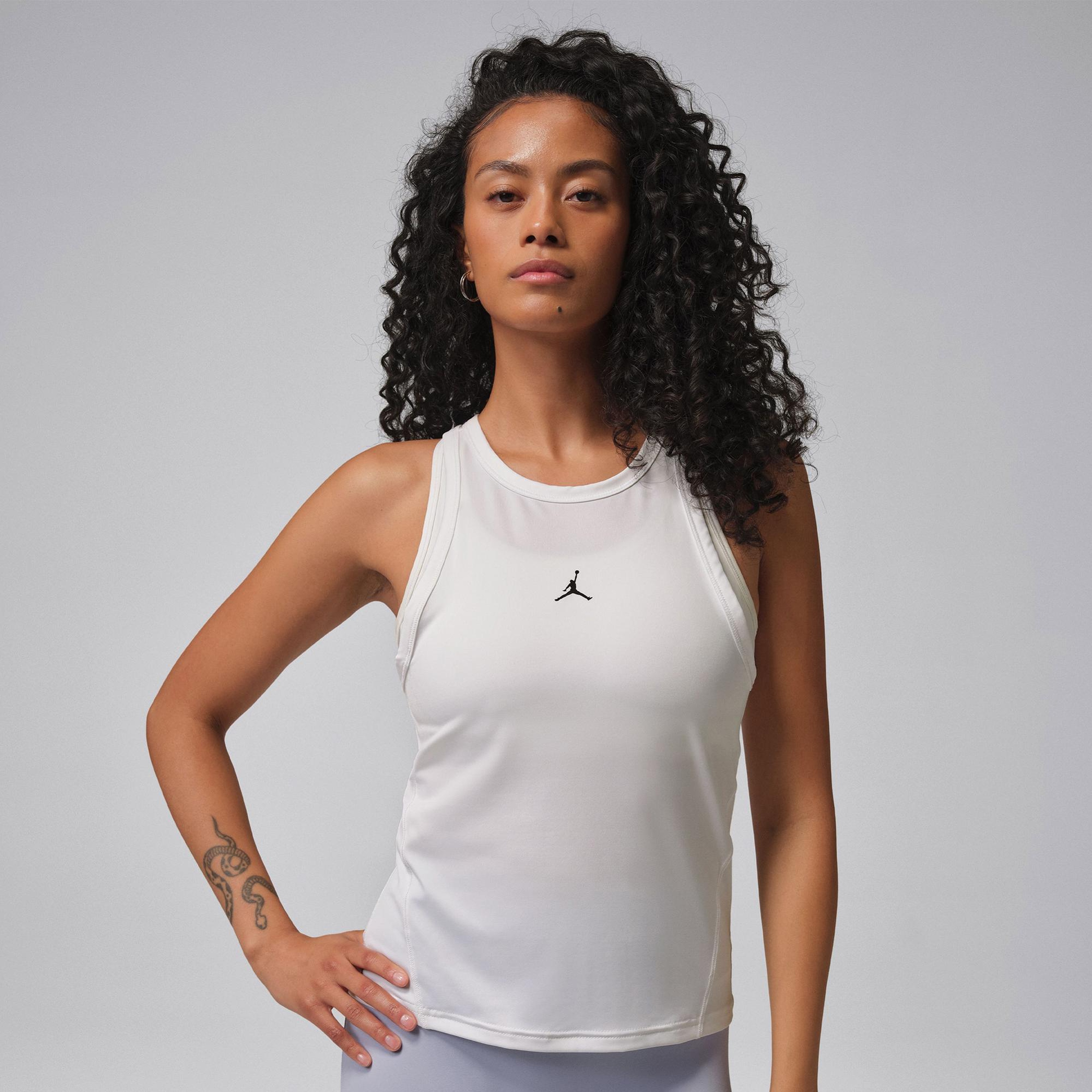 Jordan Sport Dri-Fit Essentials Kadın Beyaz Kolsuz T-Shirt