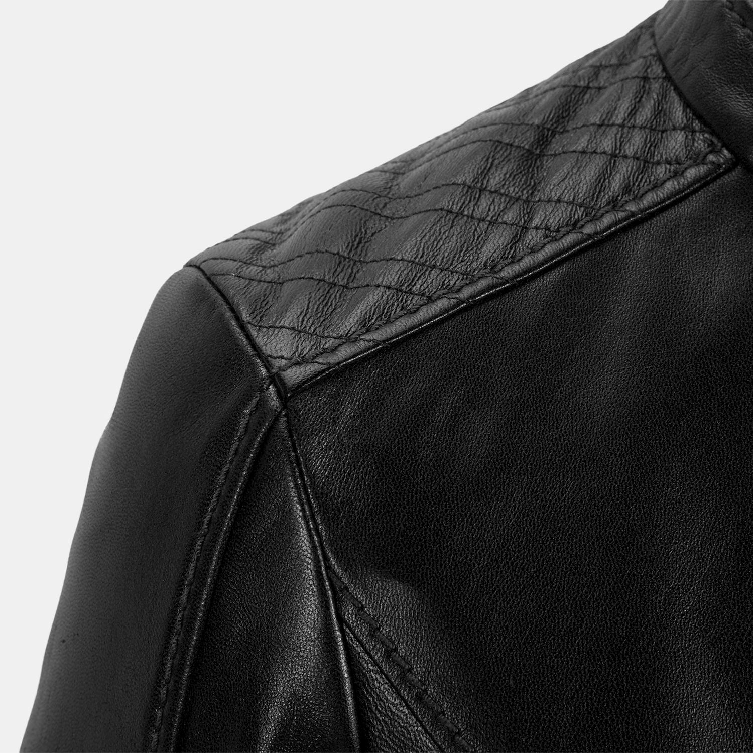 DESA Kadın Siyah Hakim Yakalı Fit Deri Ceket