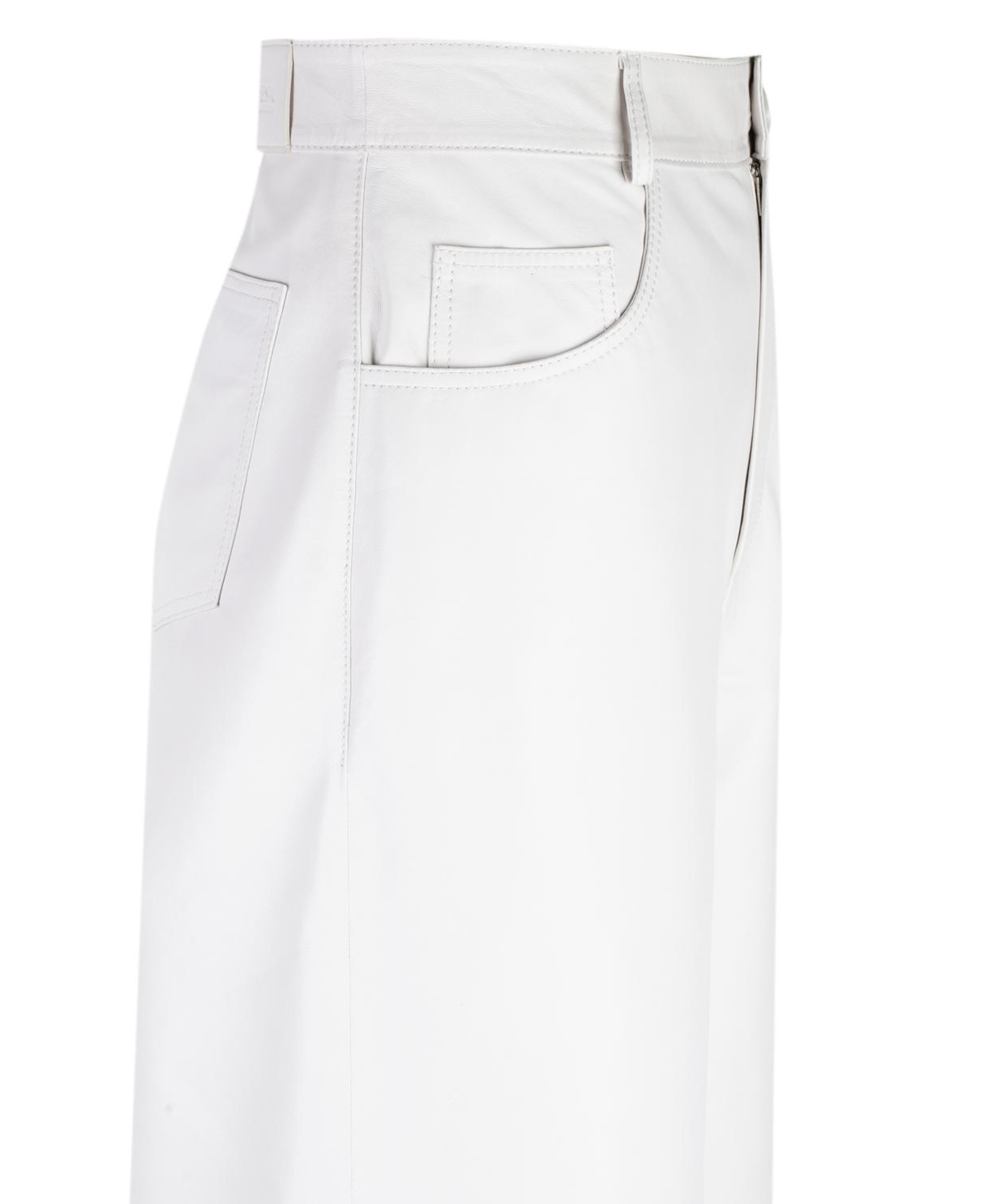 Zelinda Beyaz Kadın Deri Pantolon