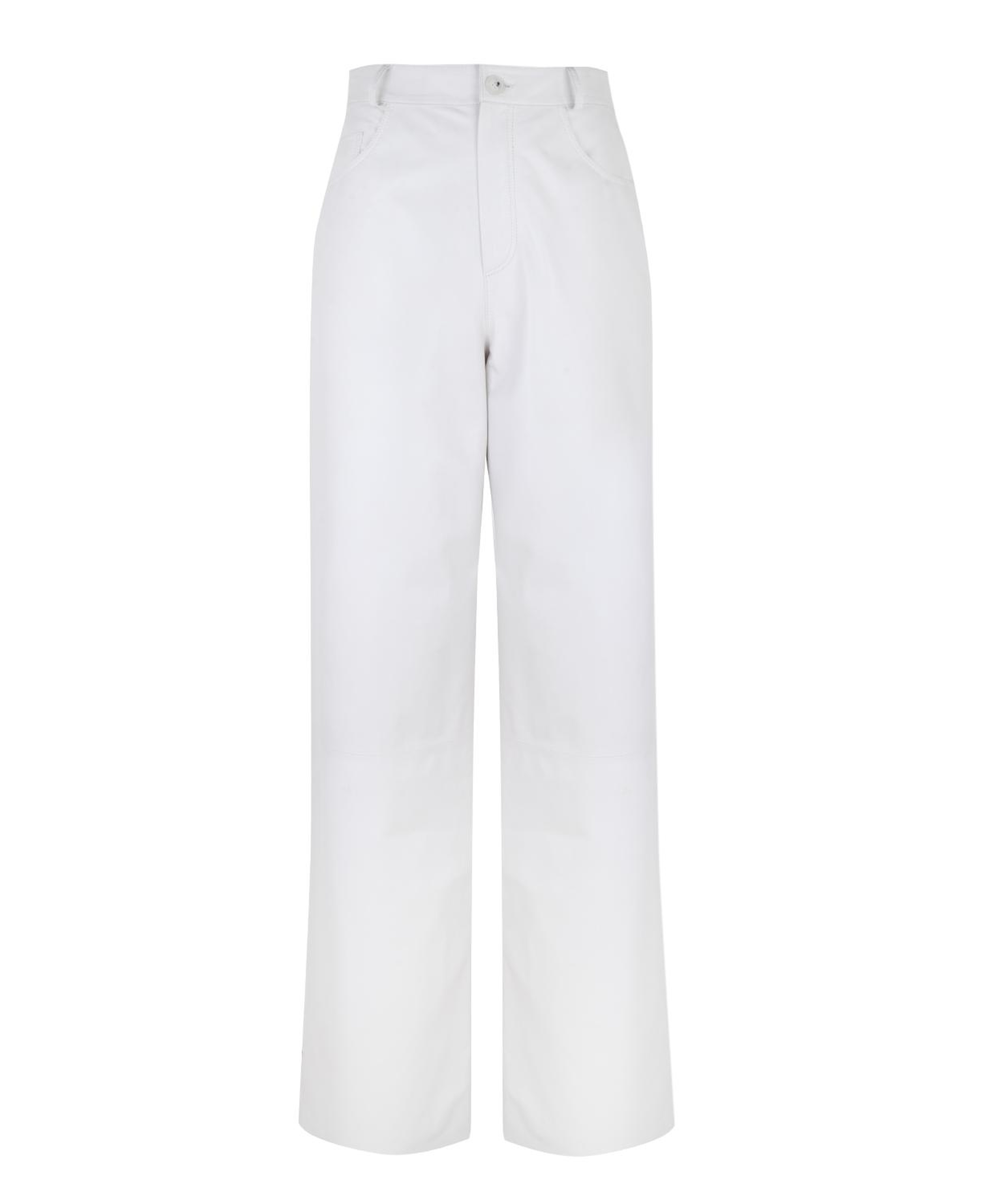 Zelinda Beyaz Kadın Deri Pantolon