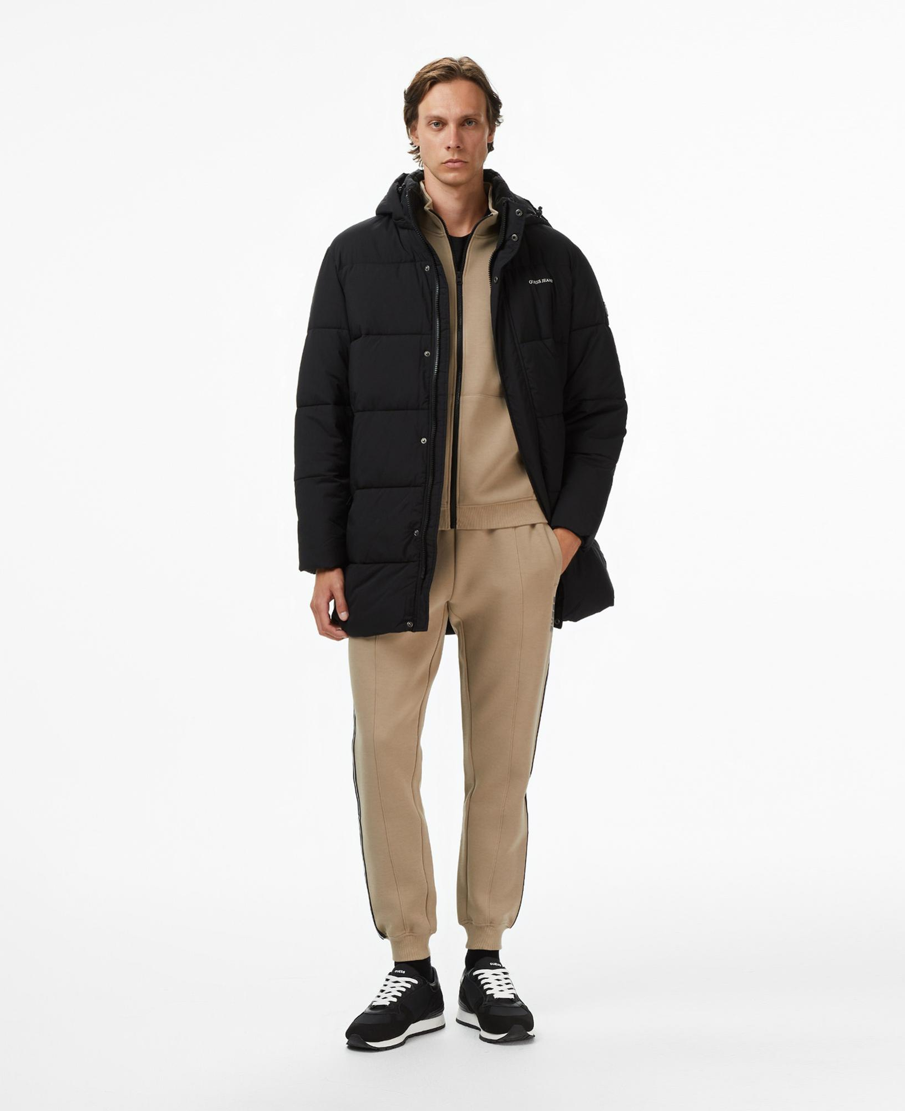 Guess Mid-Length Puffer Erkek Siyah Mont