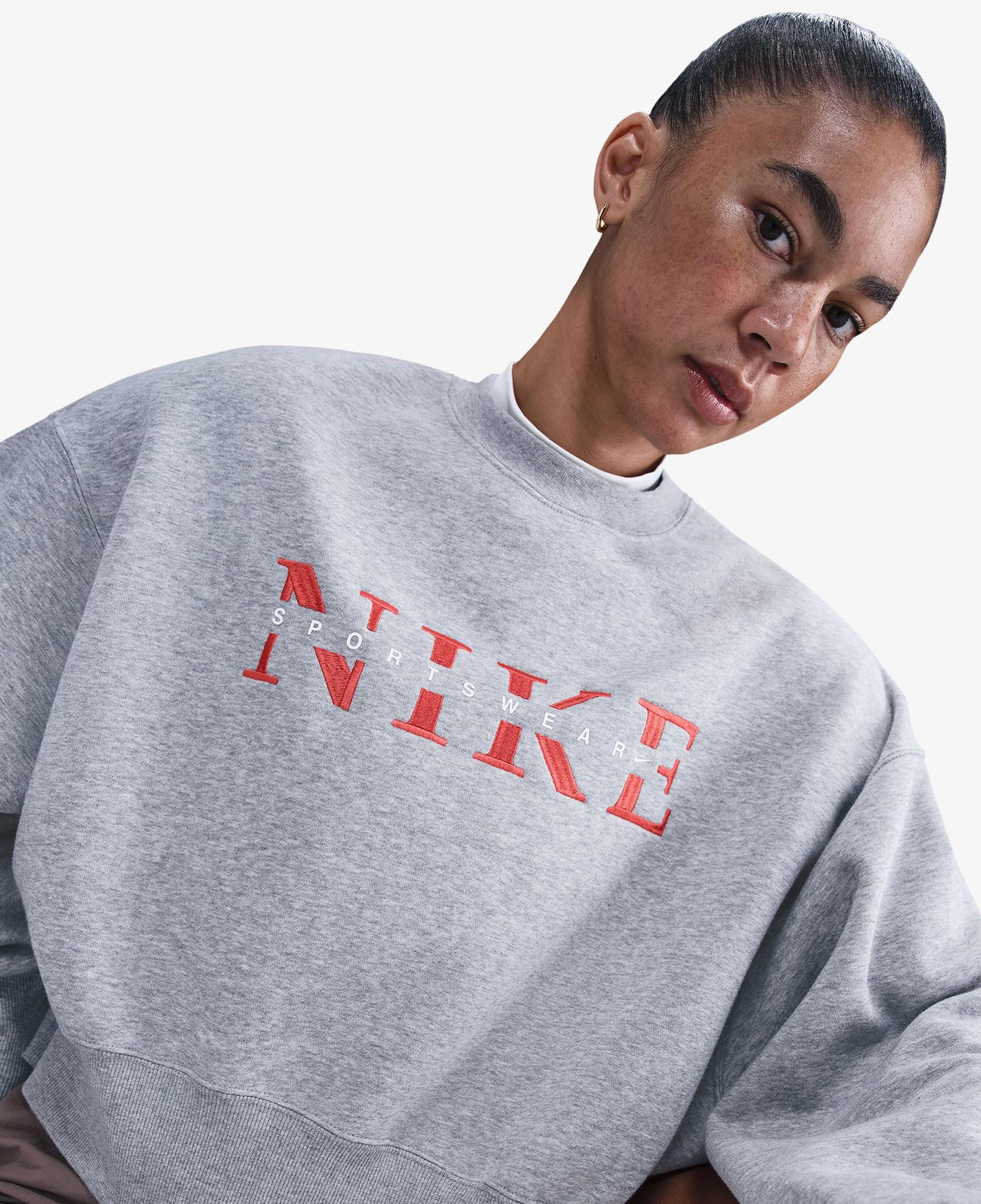 Nike Sportswear Phoenix Fleece Kadın Gri Sweatshirt