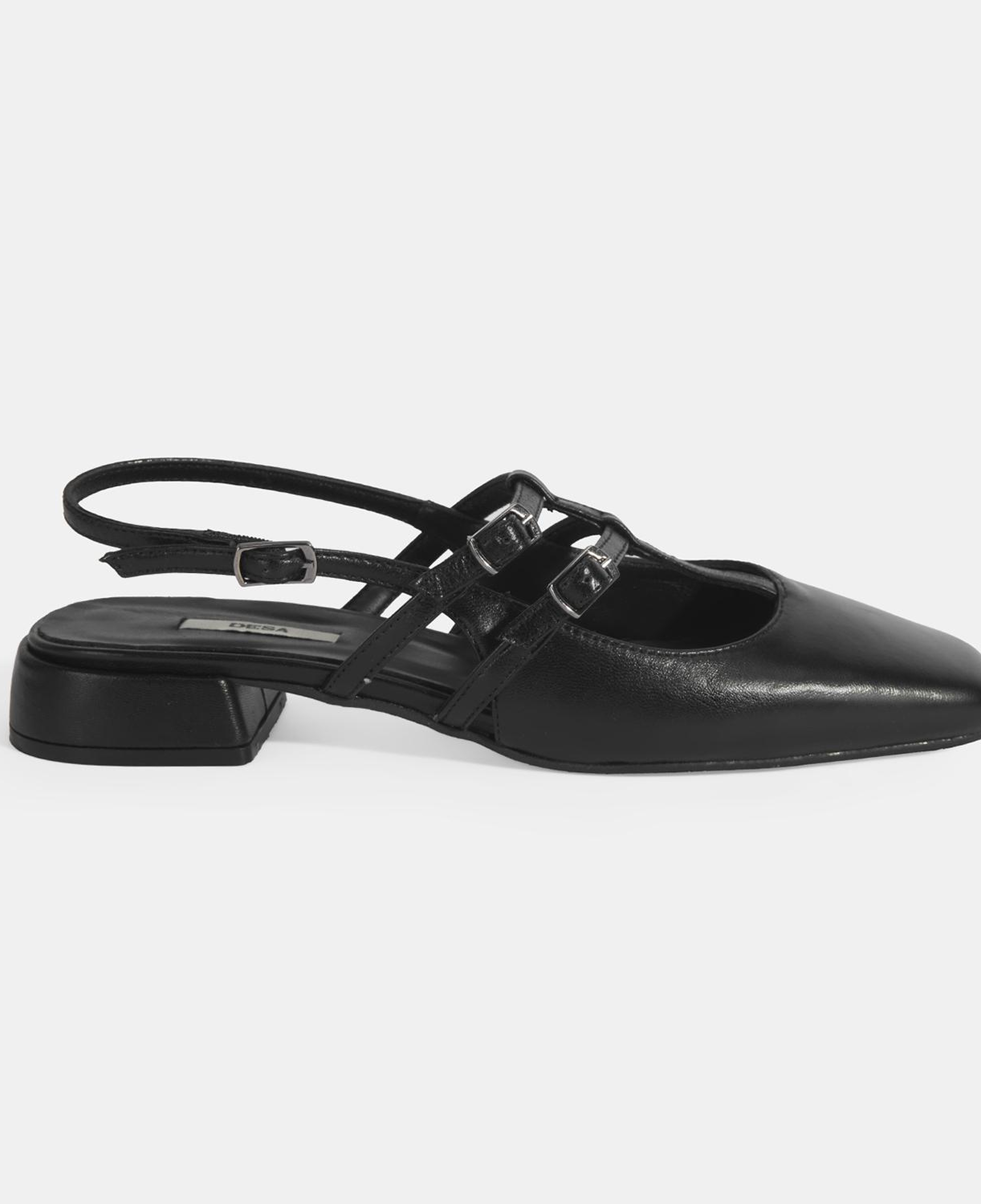 Kadın Siyah Tokalı Deri Günlük Ayakkabı