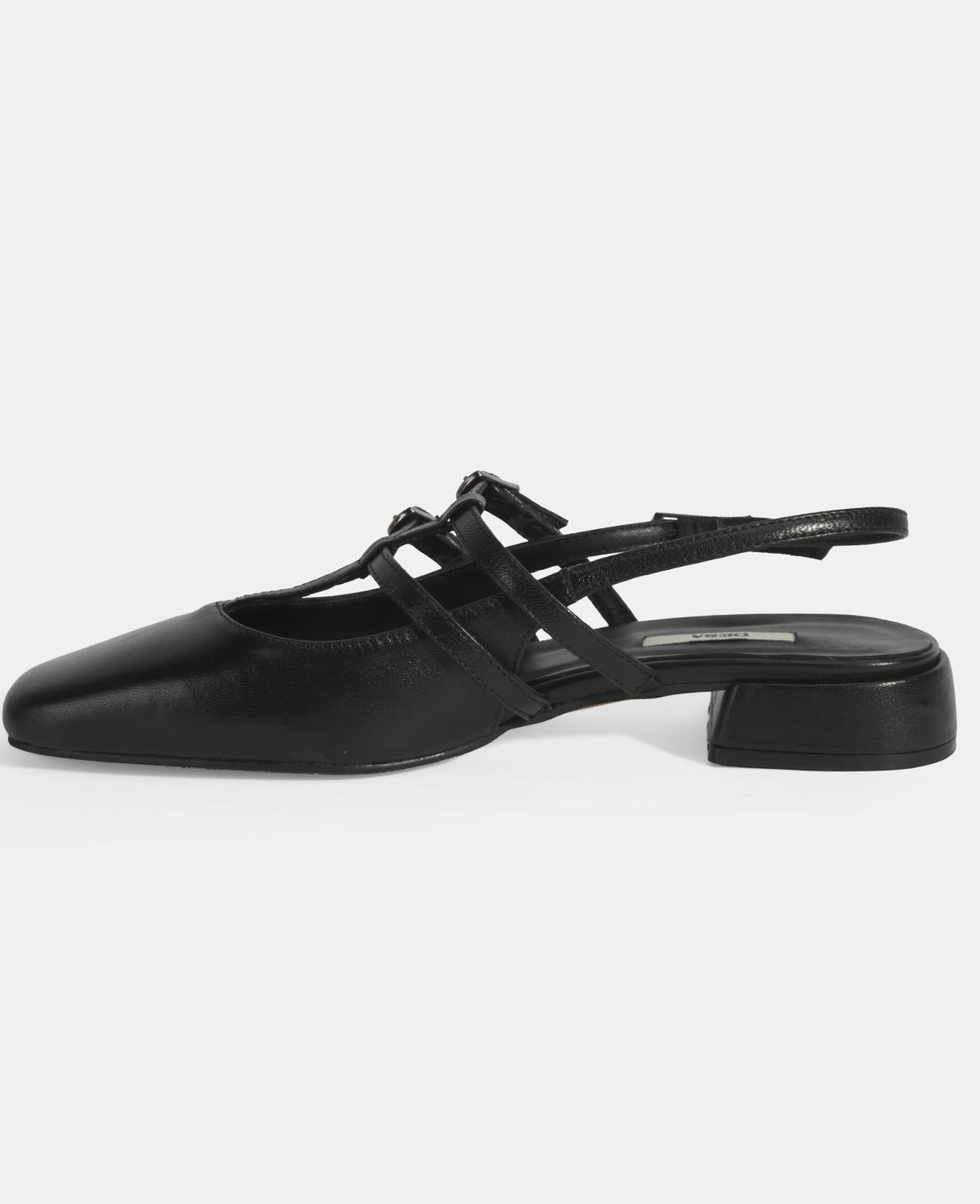 Kadın Siyah Tokalı Deri Günlük Ayakkabı