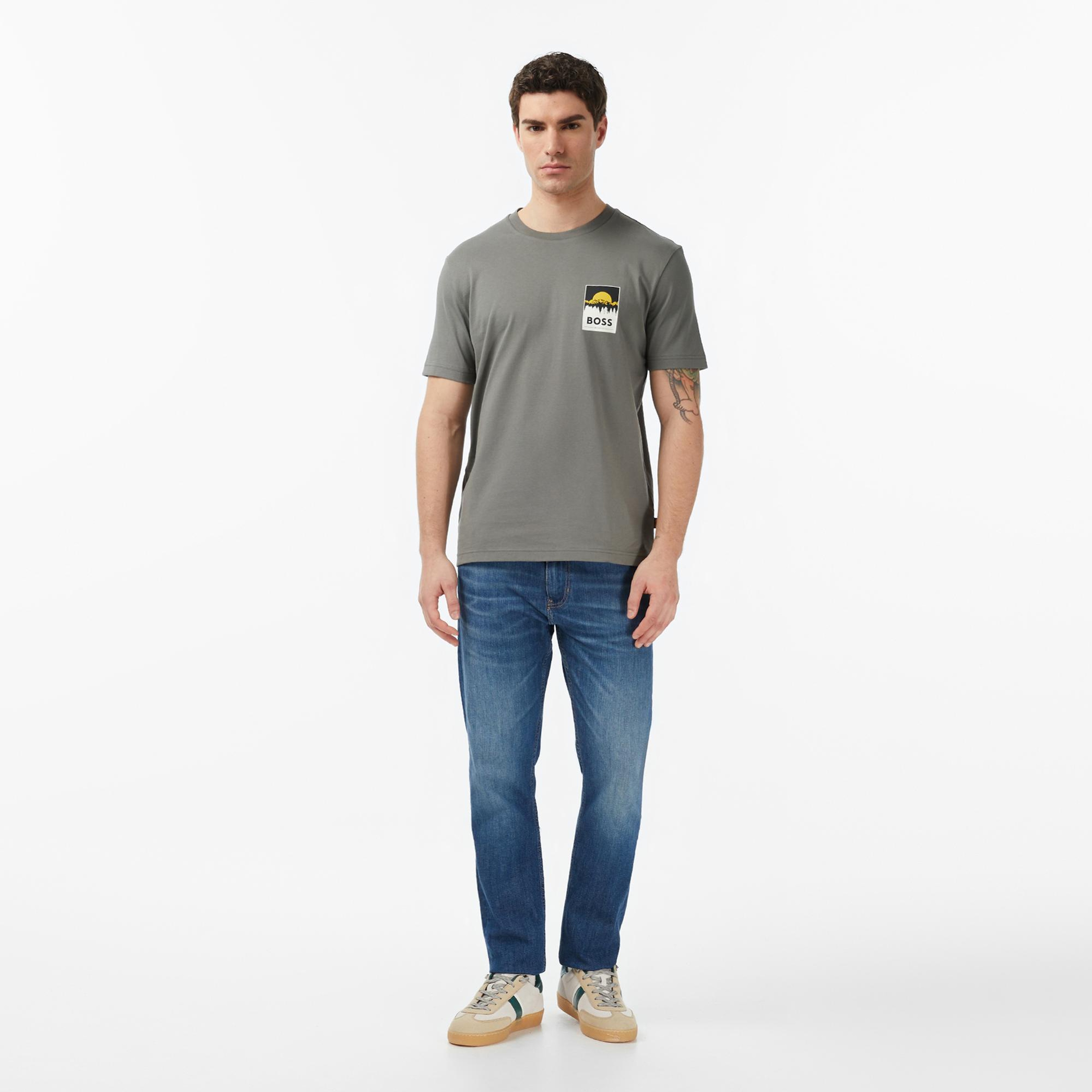 Boss Plain Erkek Gri T-Shirt