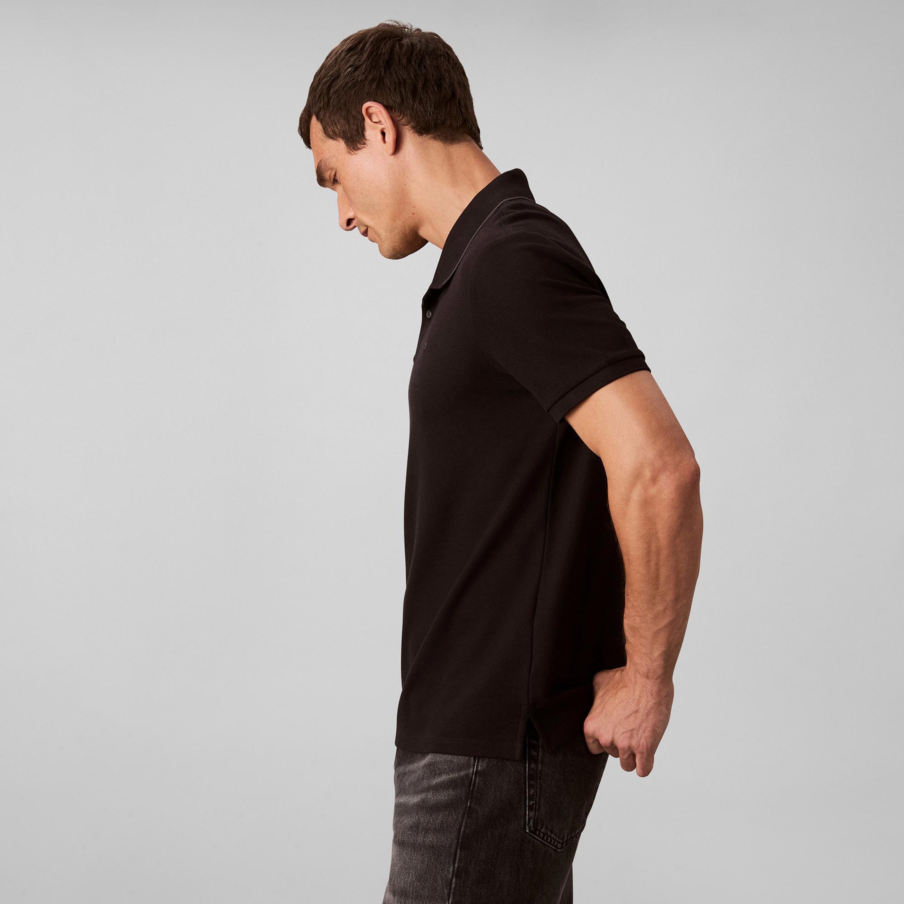 Calvin Klein Refined Pique Tipped Classic Erkek Siyah Polo