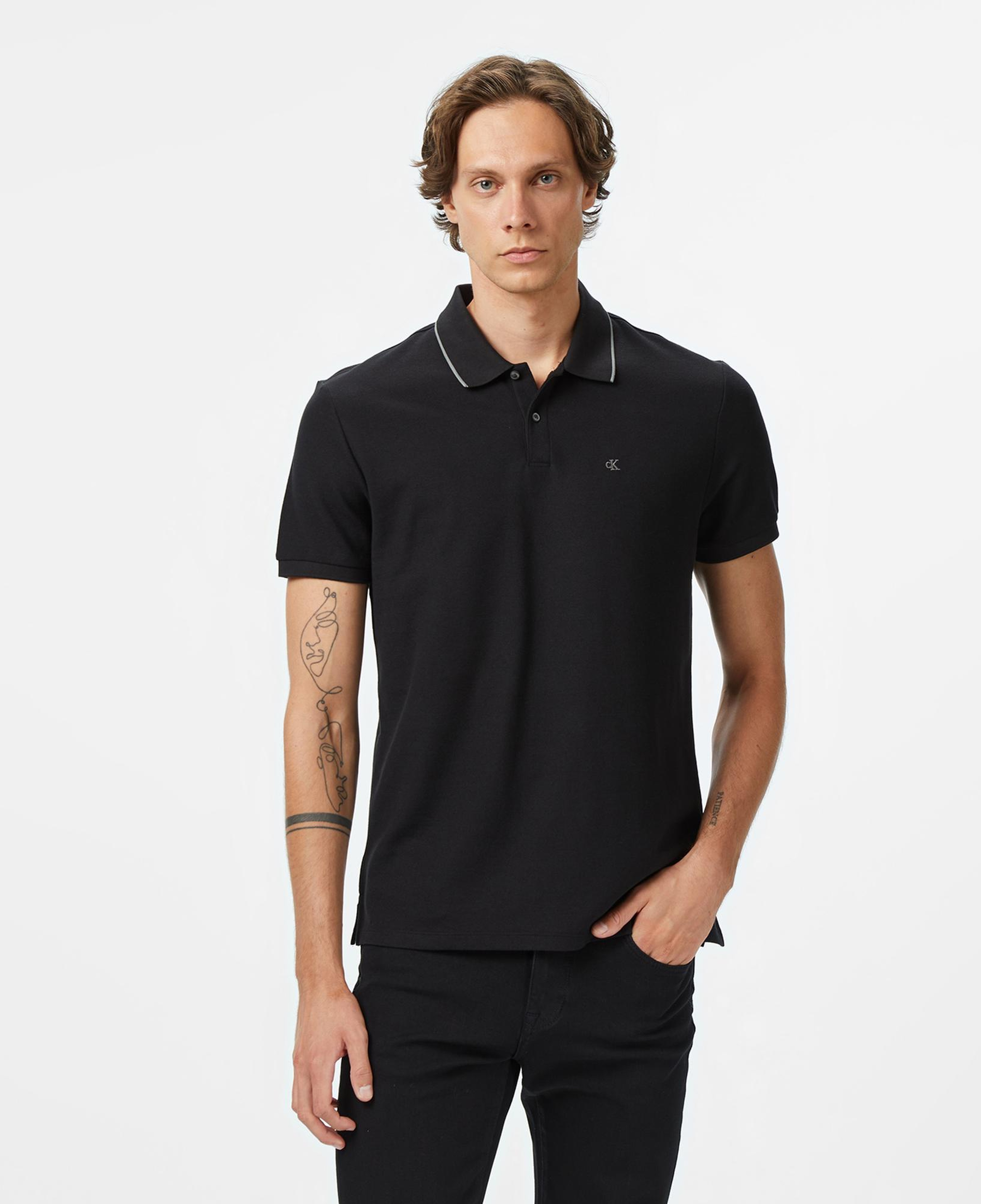 Calvin Klein Refined Pique Tipped Classic Erkek Siyah Polo