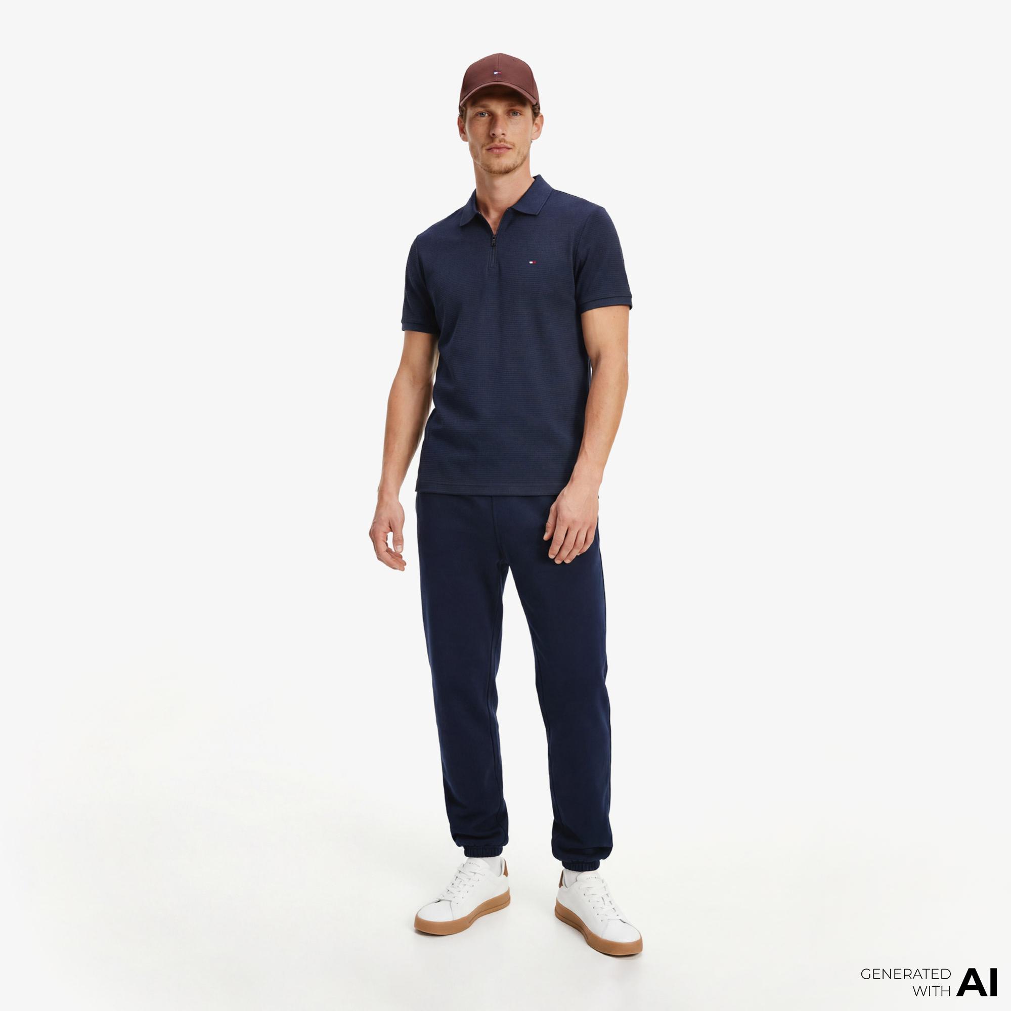 Tommy Hilfiger Performance Erkek Lacivert Polo Yaka T-Shirt