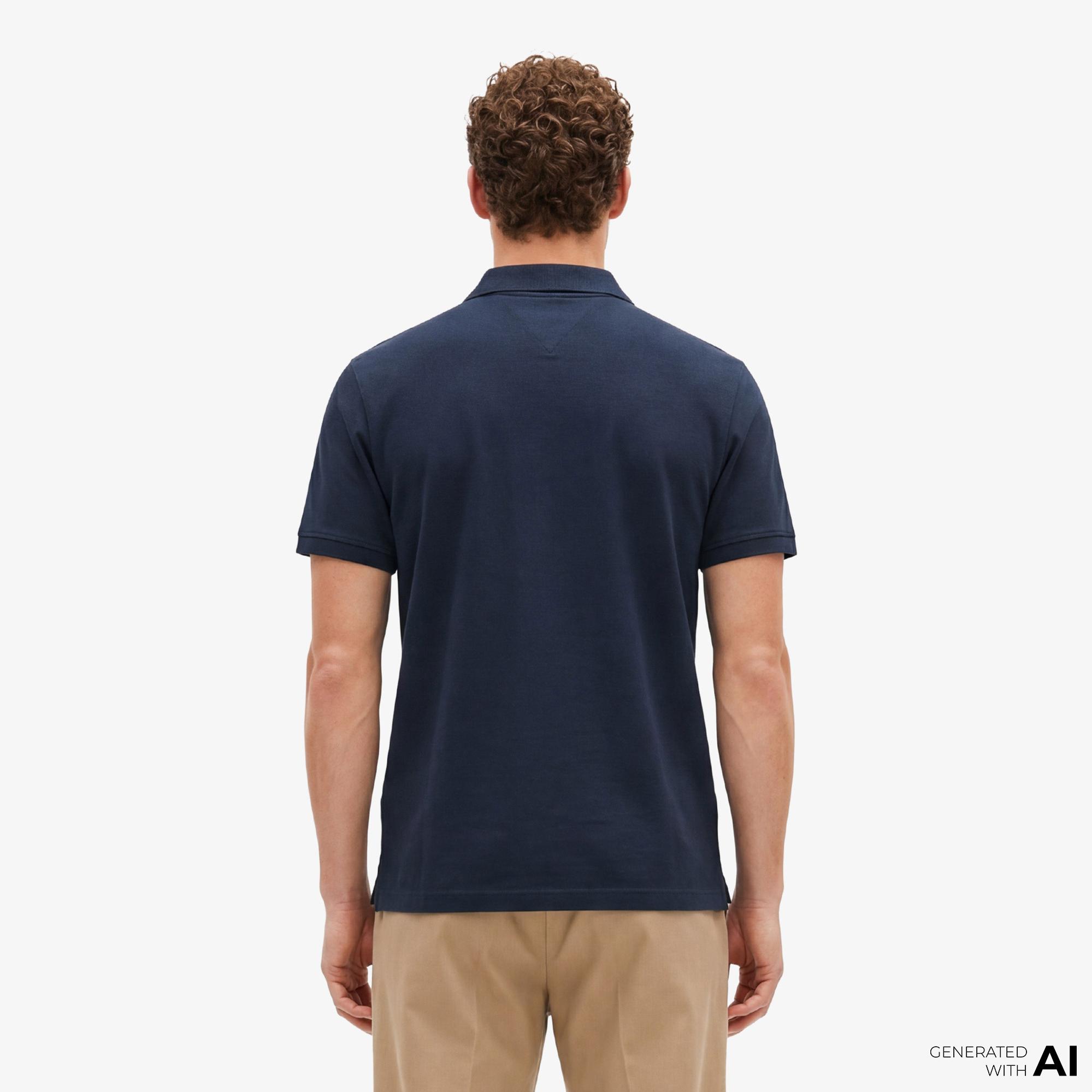 Tommy Hilfiger Seasonal Graphic Erkek Lacivert Polo Yaka T-Shirt