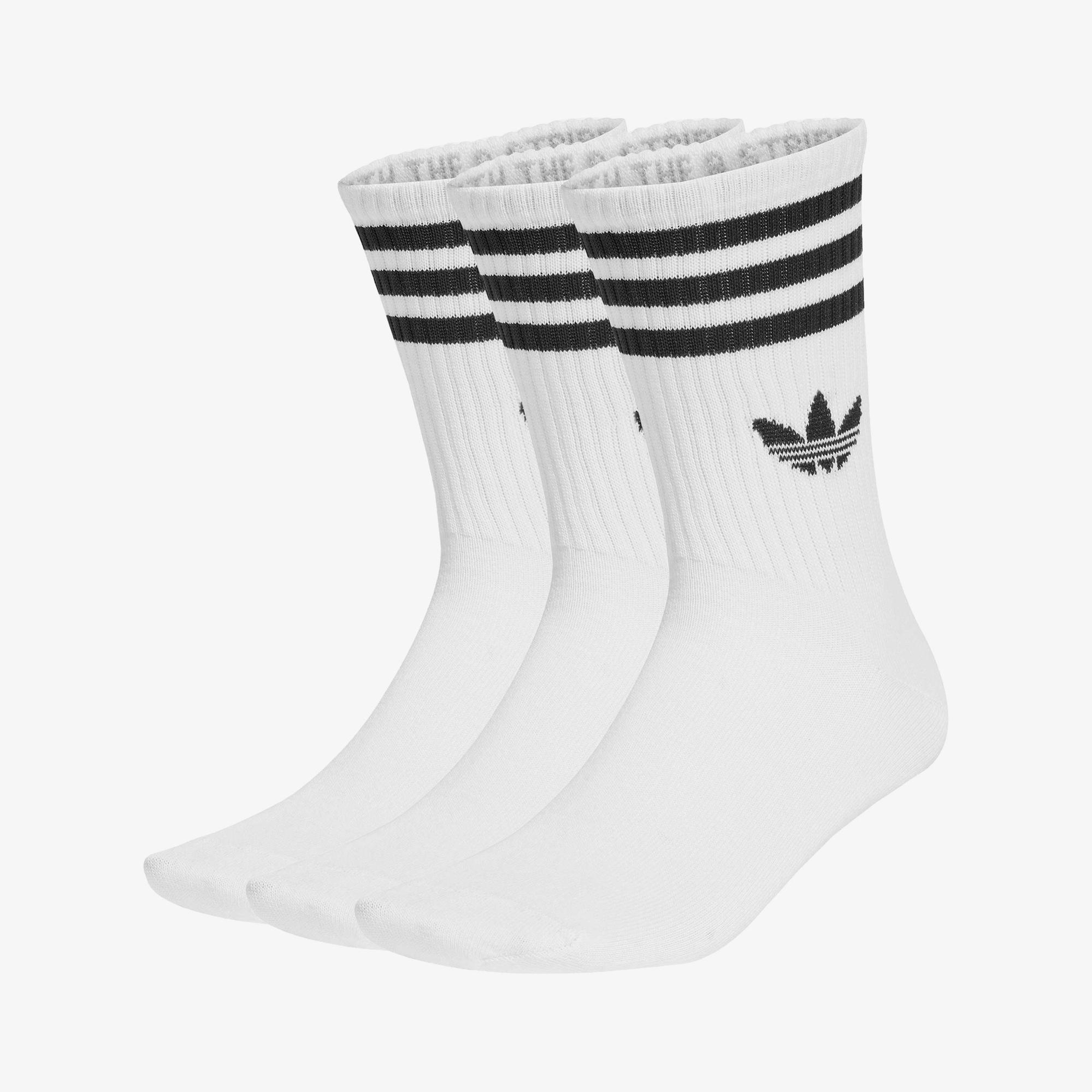 adidas 3-Stripes Crew 3' lü Unisex Beyaz Çorap