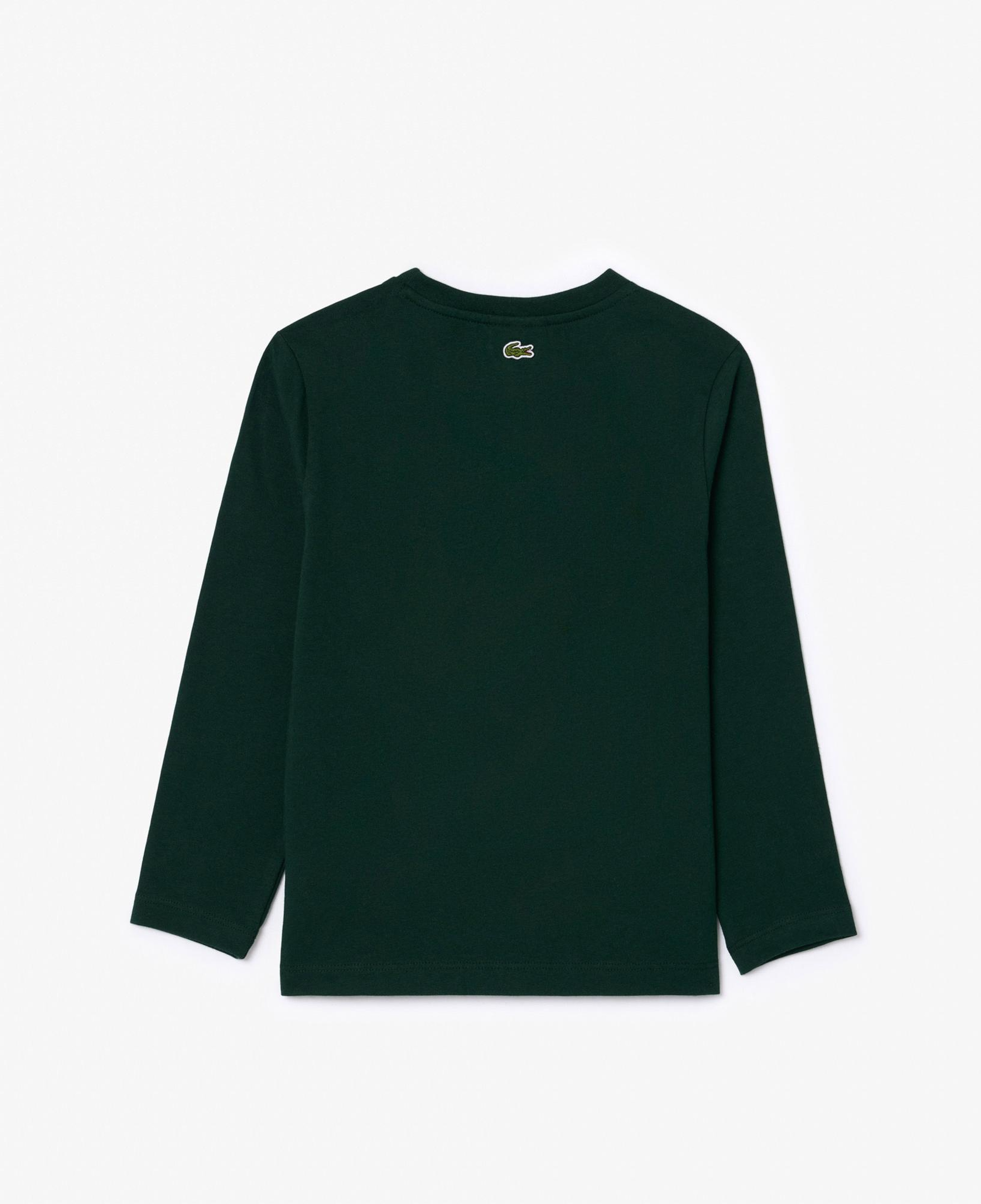 Lacoste Erkek Çocuk Uzun Kollu Bisiklet Yaka Baskılı Yeşil T-Shirt