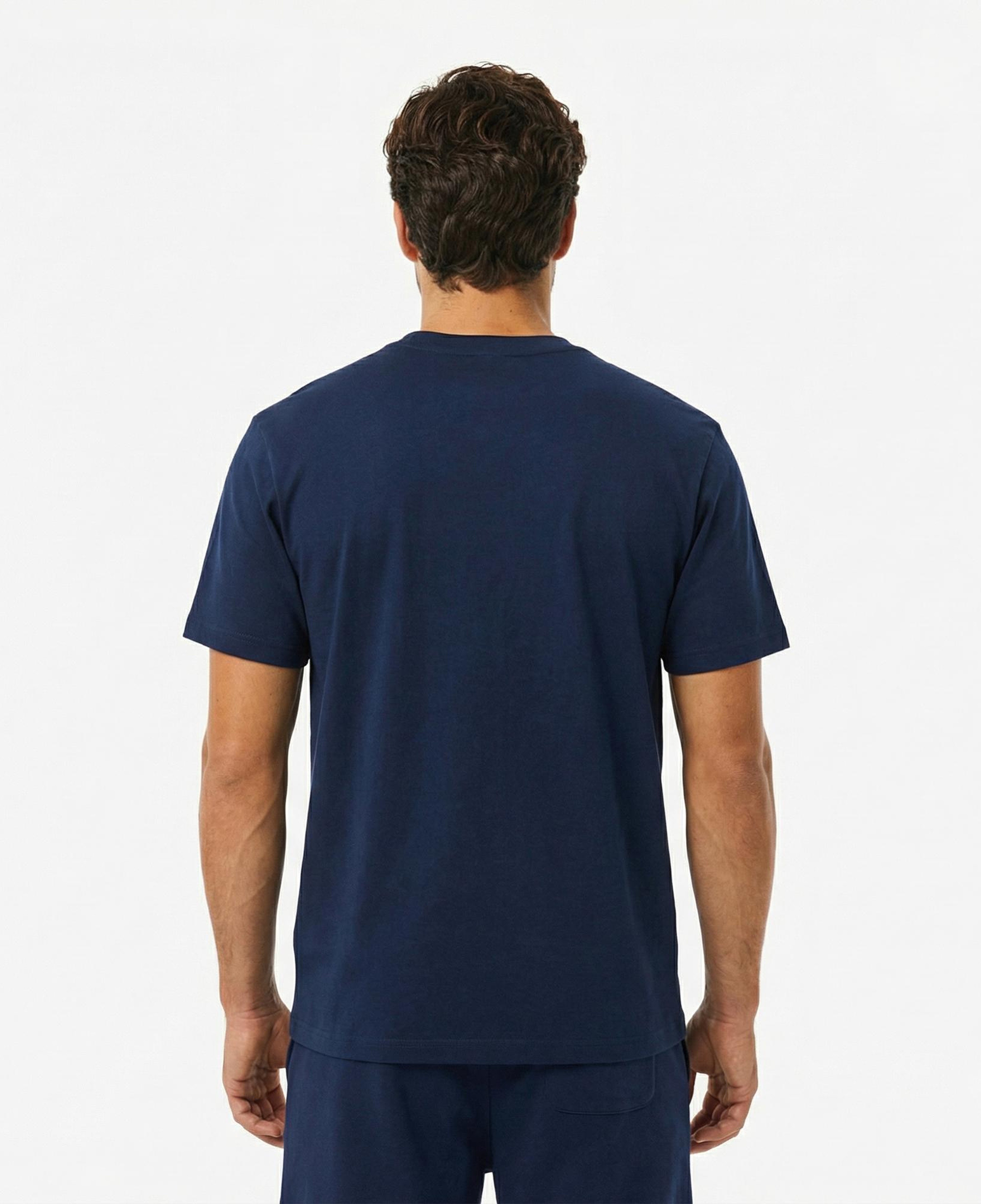 Lacoste Erkek Classic Fit Bisiklet Yaka Renk Bloklu Lacivert T-Shirt