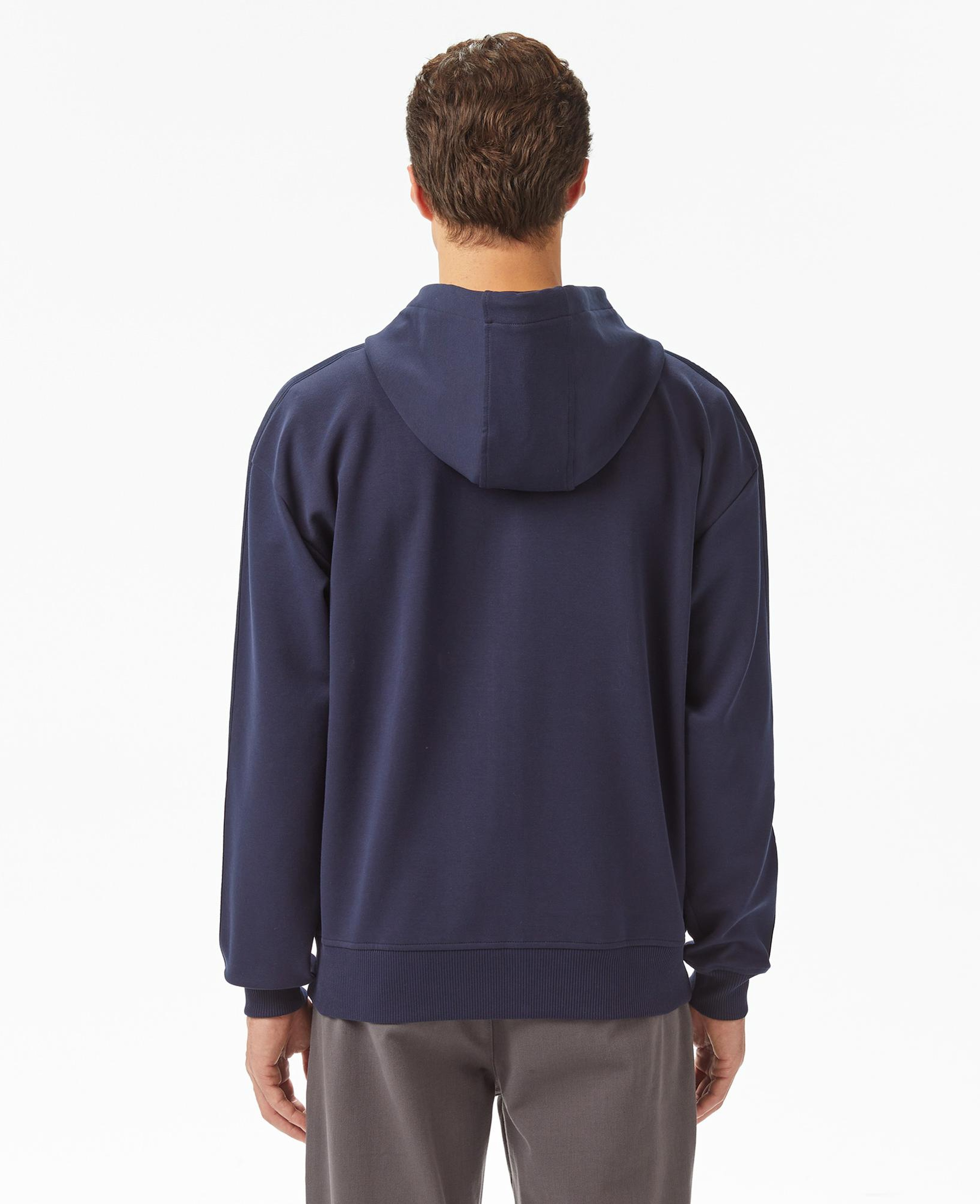 Lacoste Erkek Relaxed Fit Kapüşonlu Lacivert Sweatshirt
