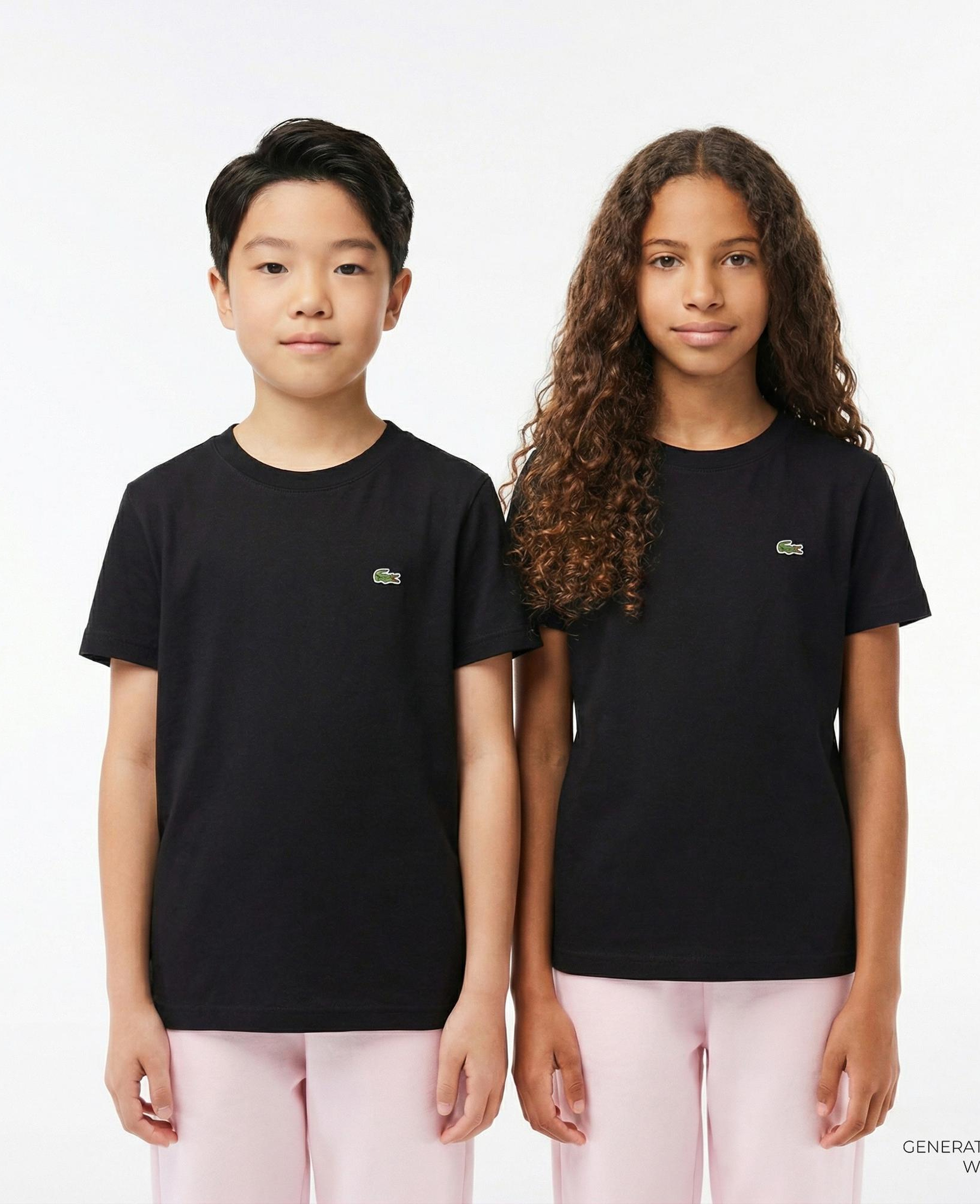 Lacoste Çocuk Bisiklet Yaka Siyah T-Shirt