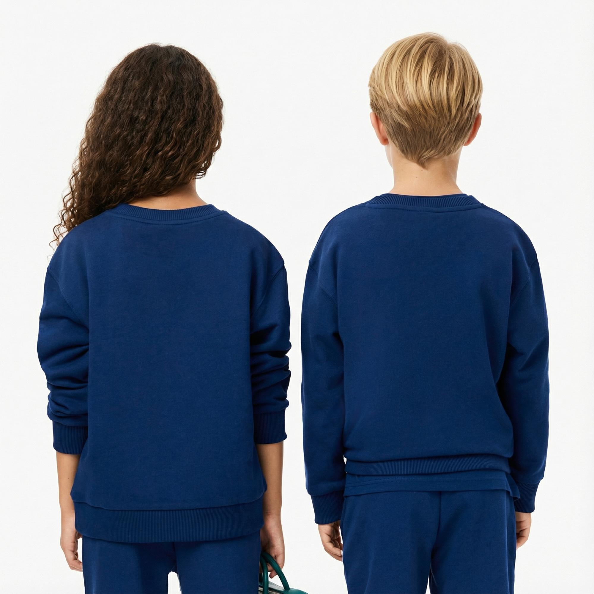 Lacoste Çocuk Bisiket Yaka Baskılı Lacivert Sweatshirt