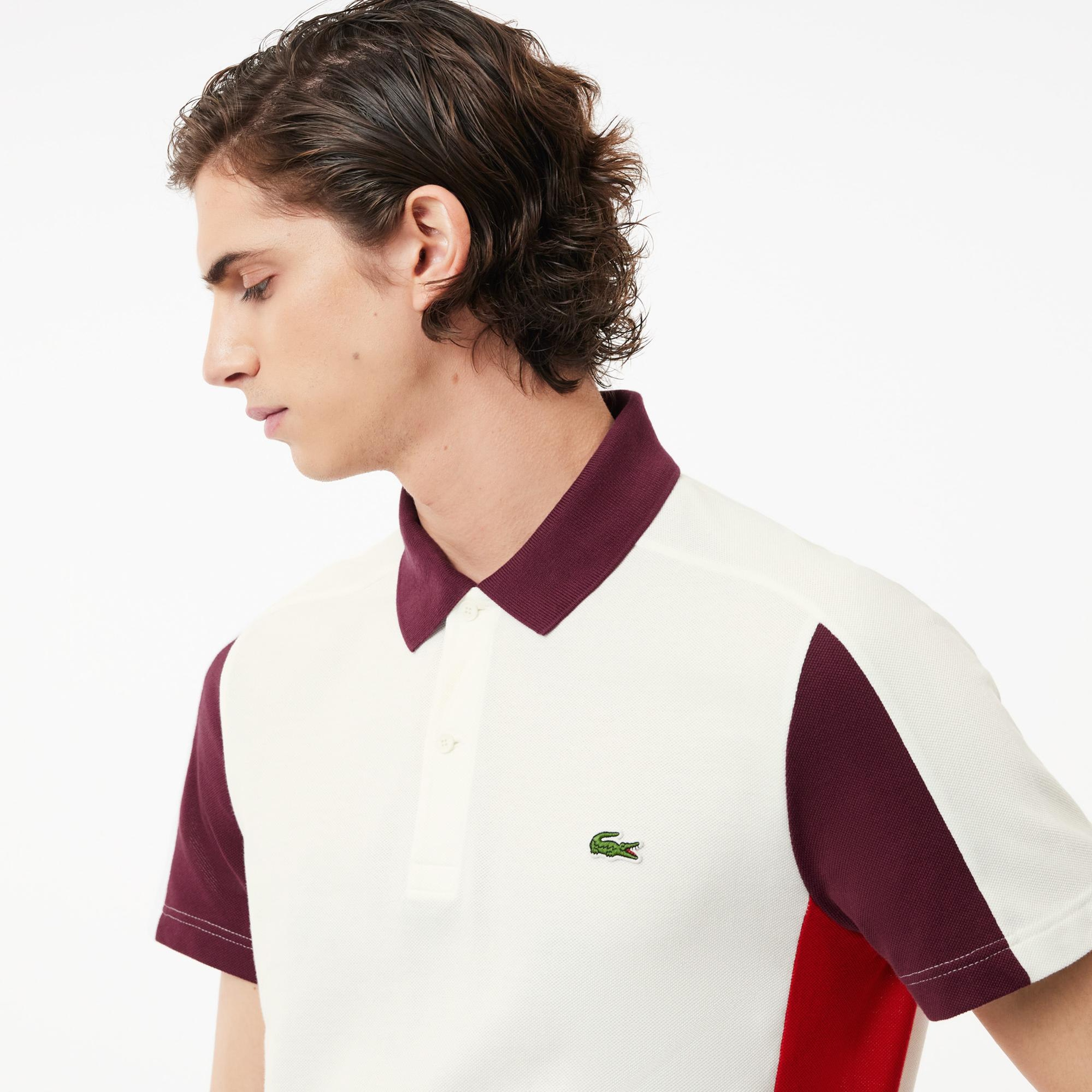 Lacoste Erkek Regular Fit Renk Bloklu Beyaz Polo