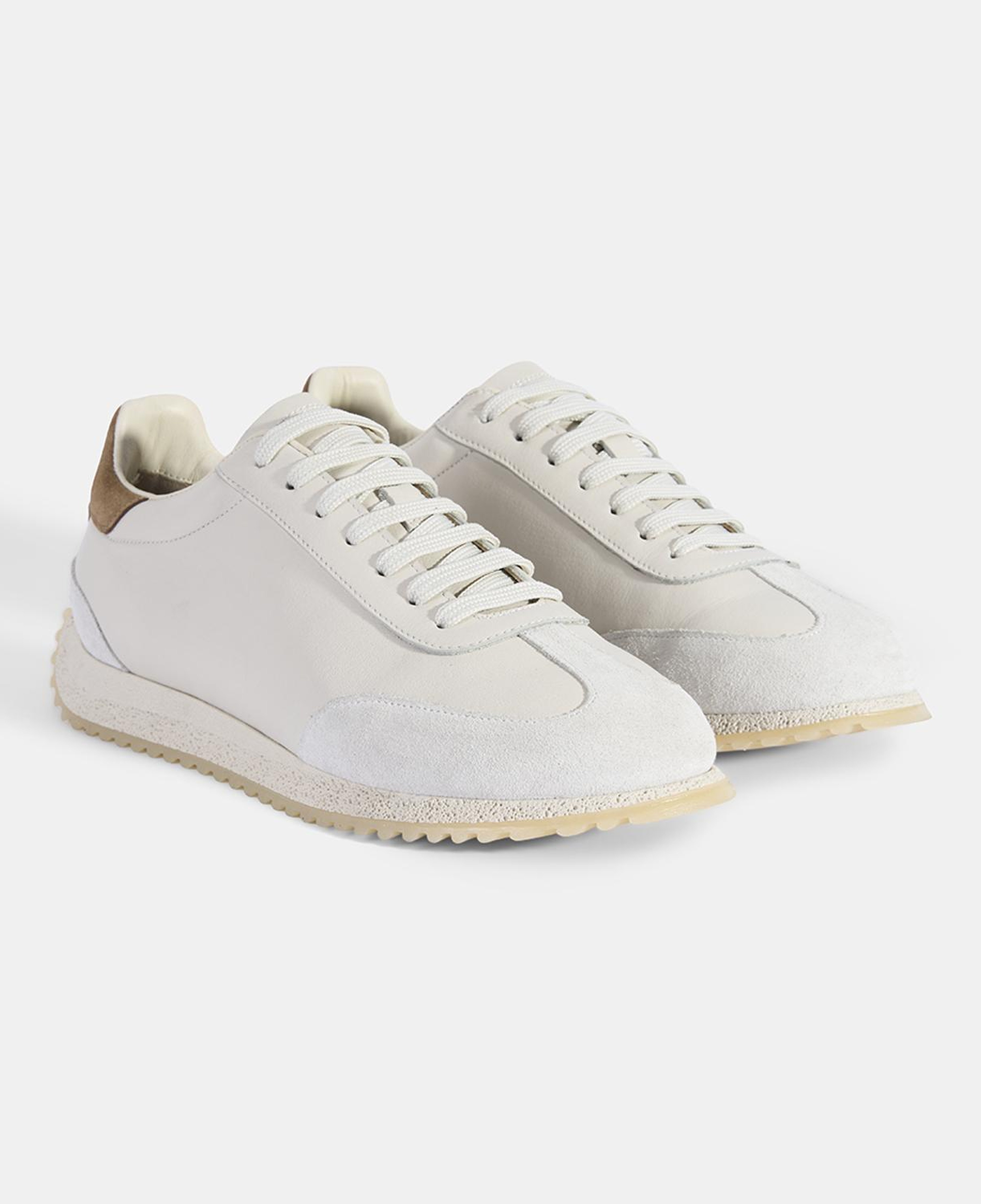 Erkek Beyaz Bağcıklı Deri Spor Ayakkabı