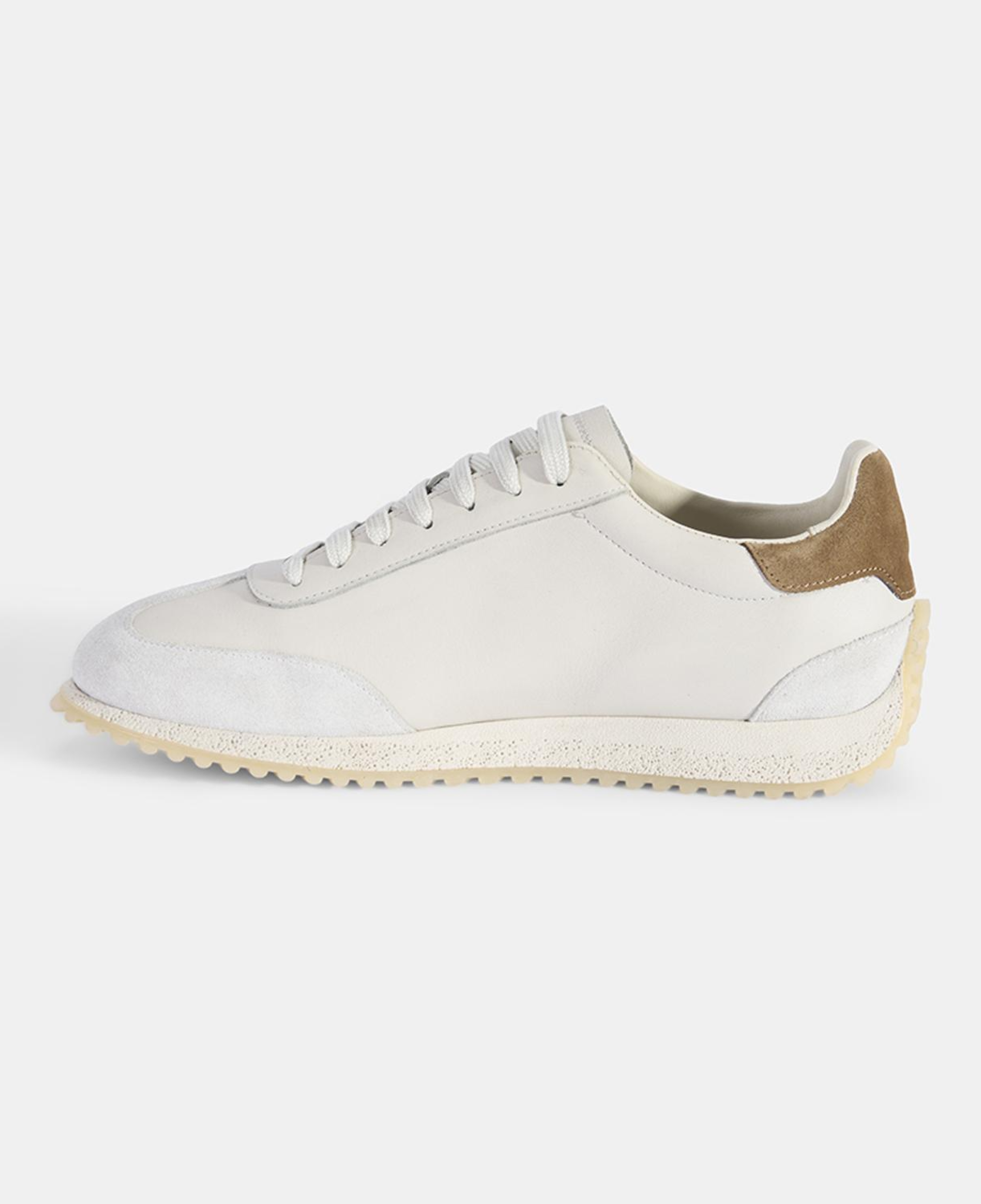 Erkek Beyaz Bağcıklı Deri Spor Ayakkabı