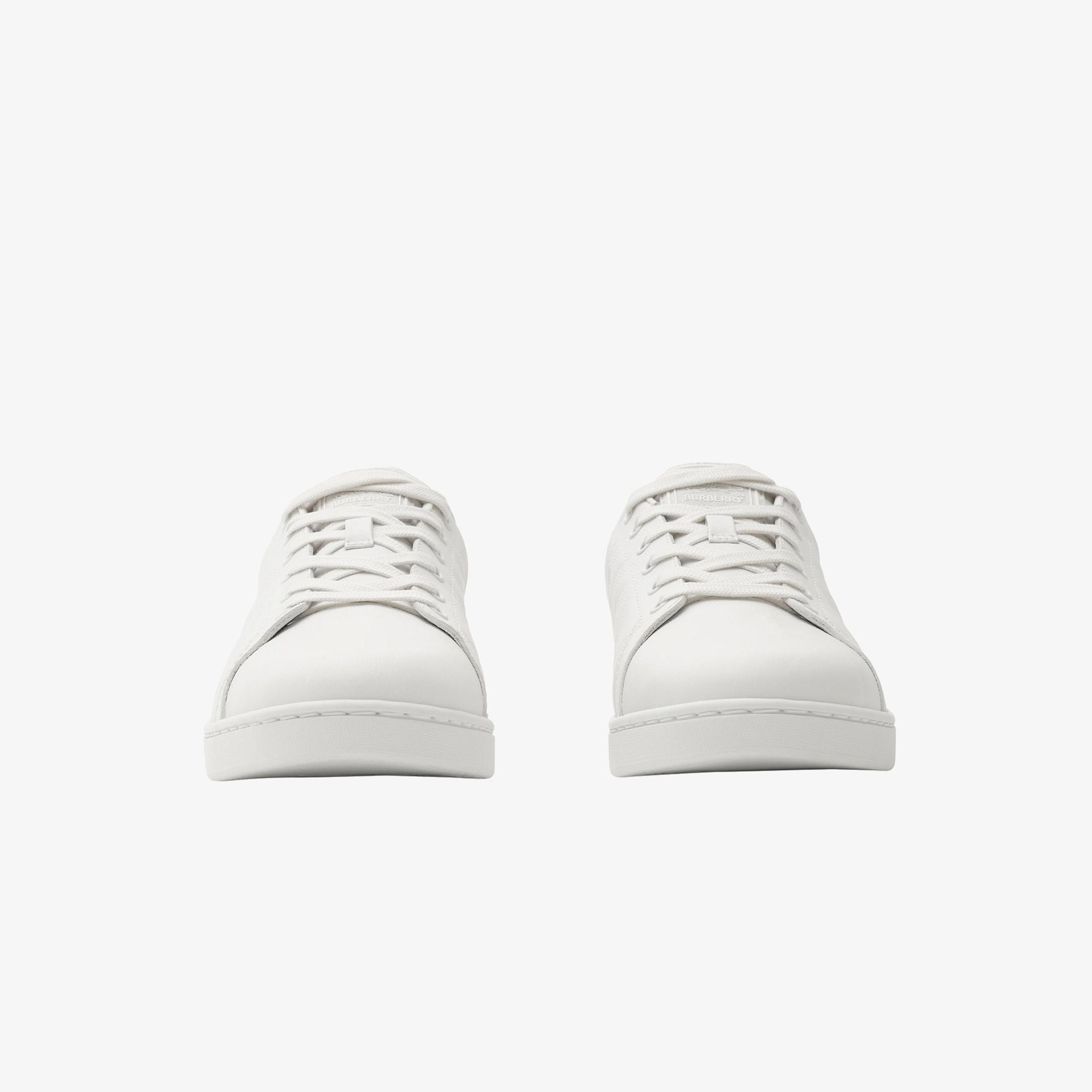 Burberry Embossed Check Leather Set Kadın Beyaz Sneaker