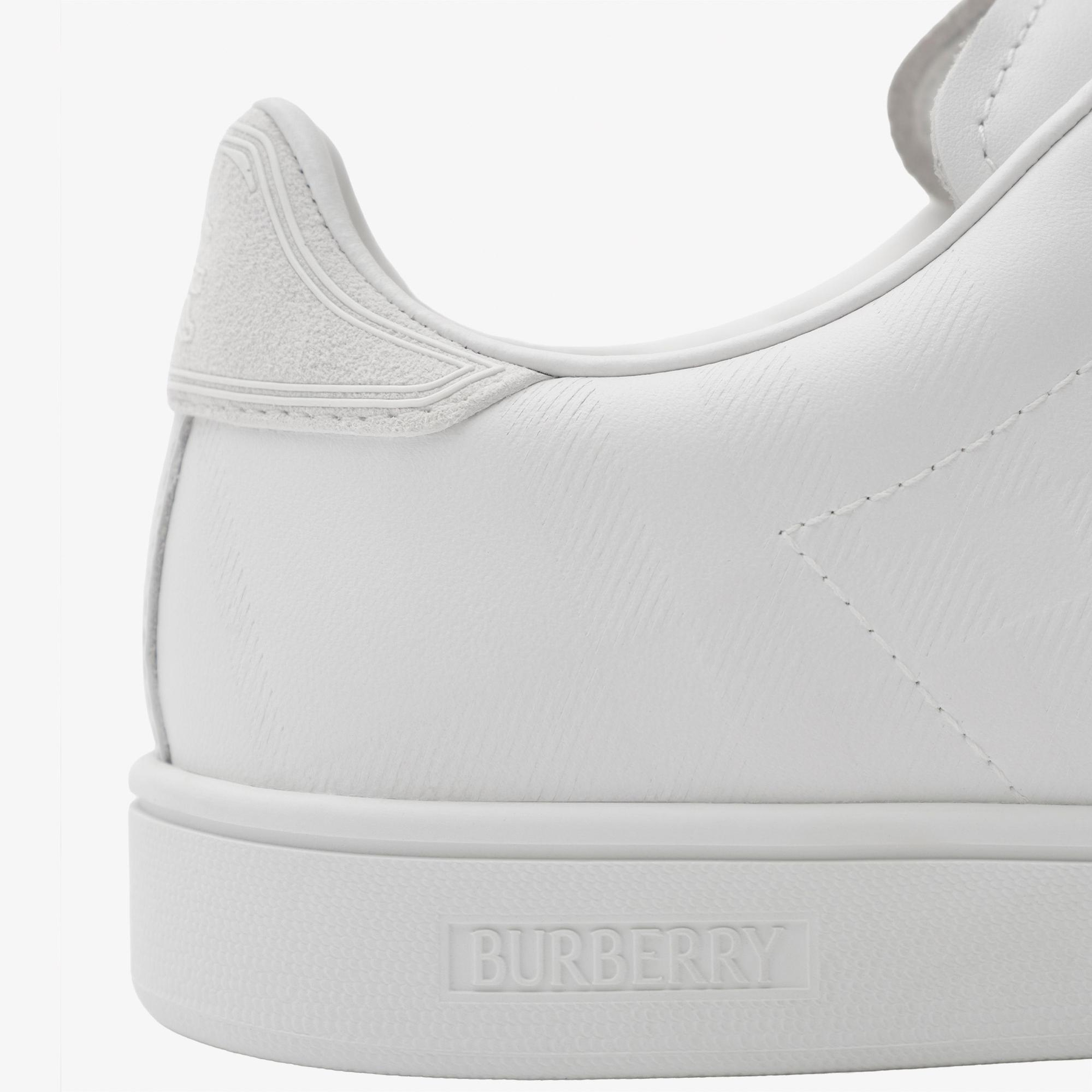 Burberry Embossed Check Leather Set Kadın Beyaz Sneaker