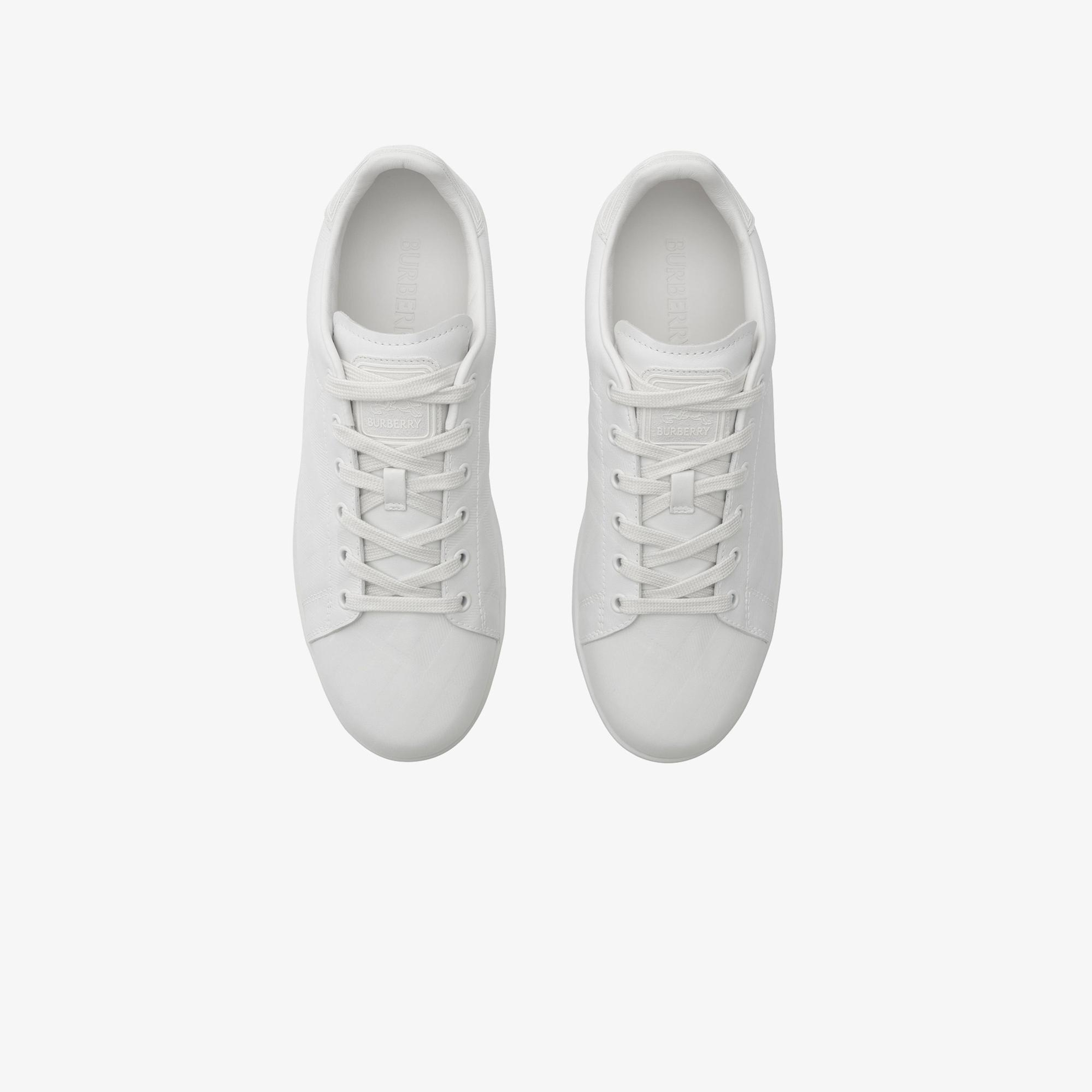 Burberry Embossed Check Leather Set Kadın Beyaz Sneaker