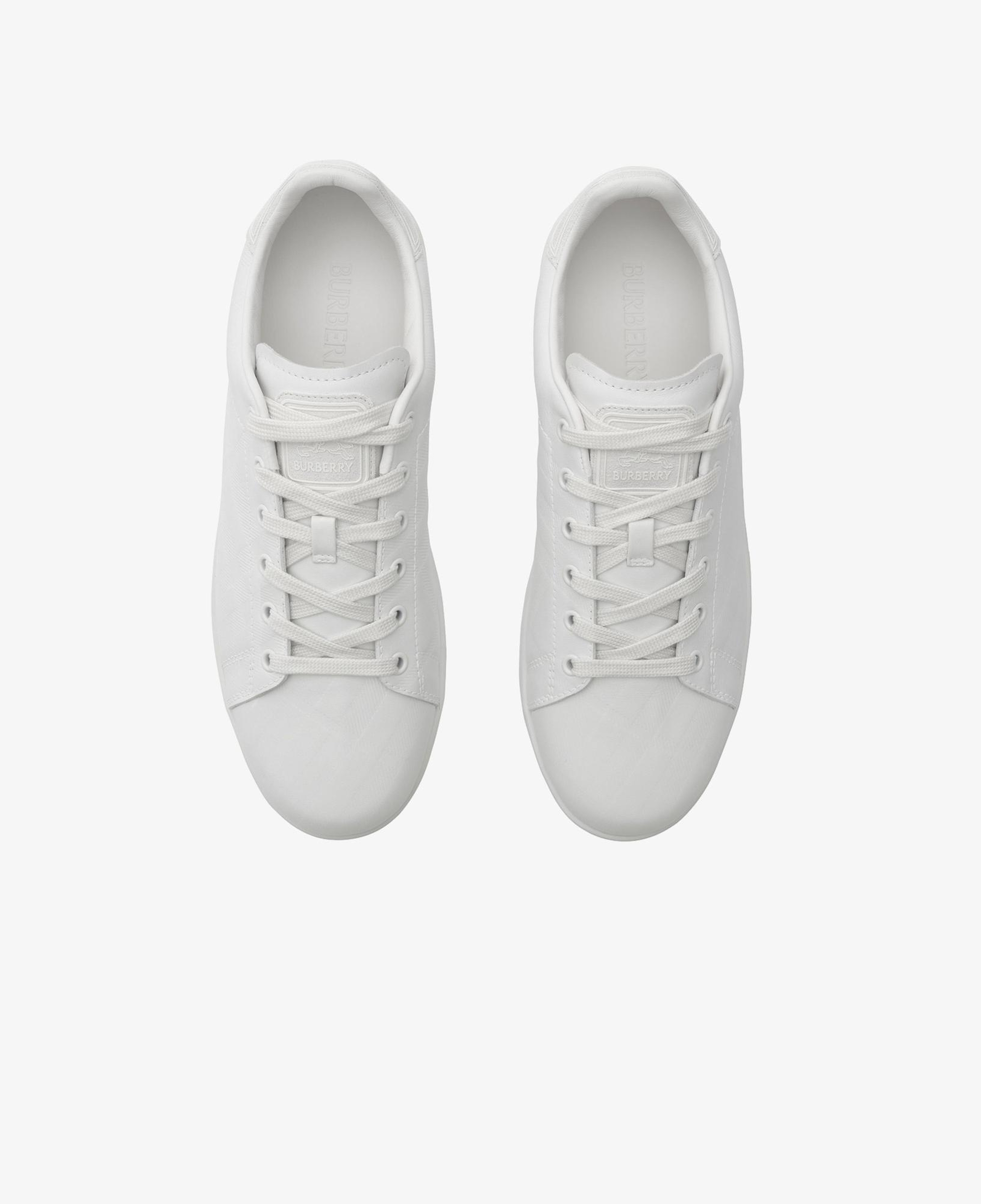 Burberry Embossed Check Leather Set Kadın Beyaz Sneaker