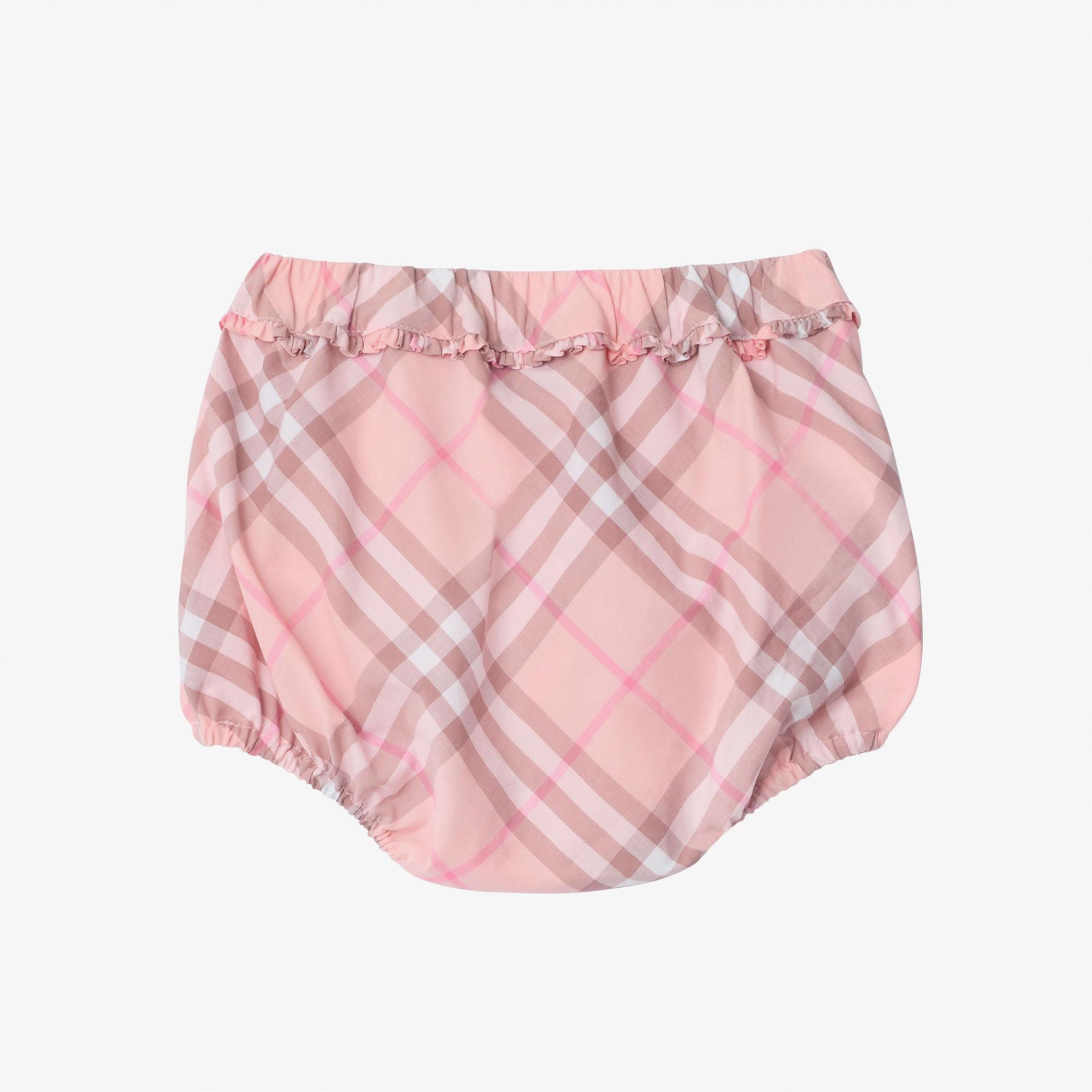 Burberry Check Cotton Çocuk Pembe Elbise