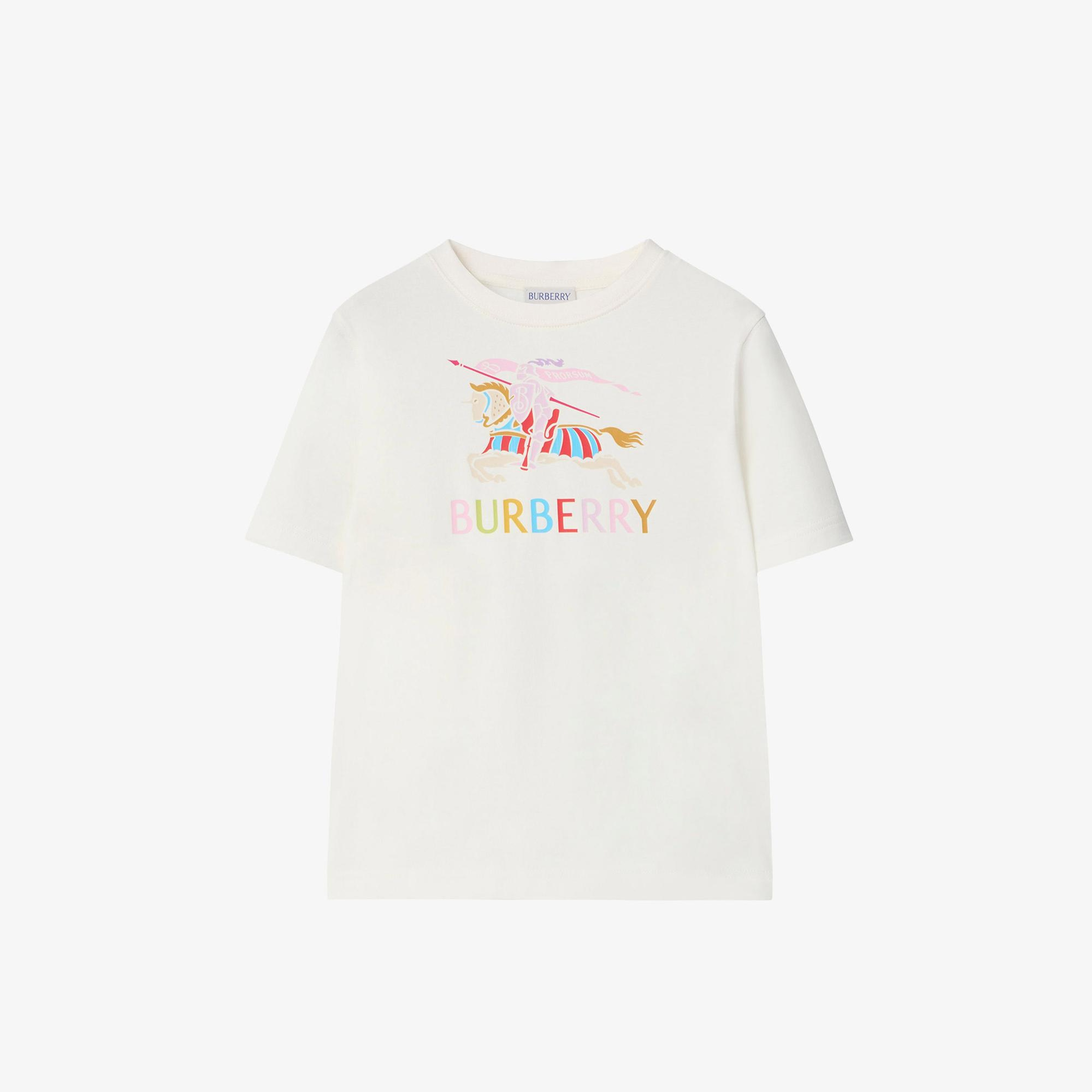 Burberry Multicolour Ekd Cotton Çocuk Beyaz T-Shirt