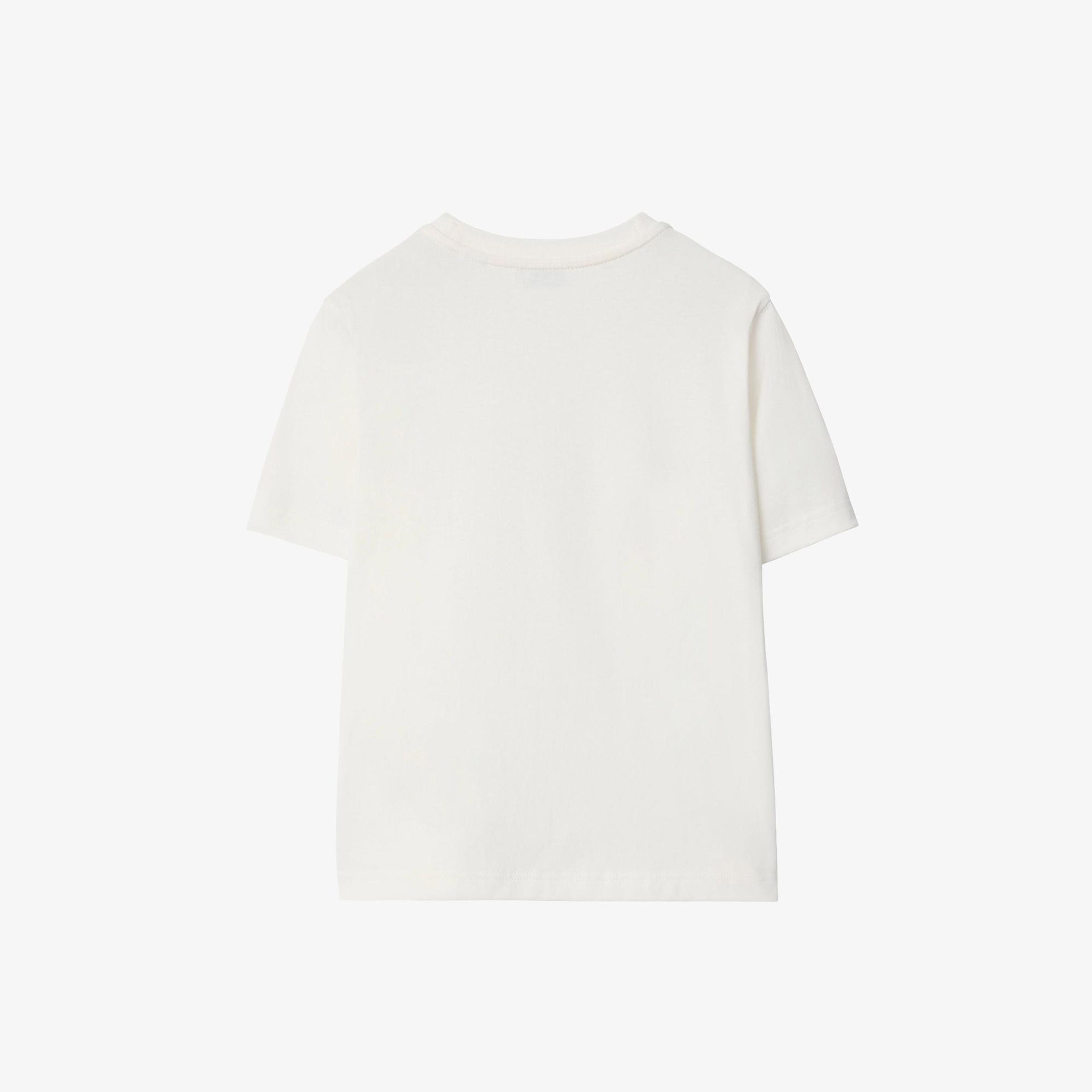 Burberry Multicolour Ekd Cotton Çocuk Beyaz T-Shirt