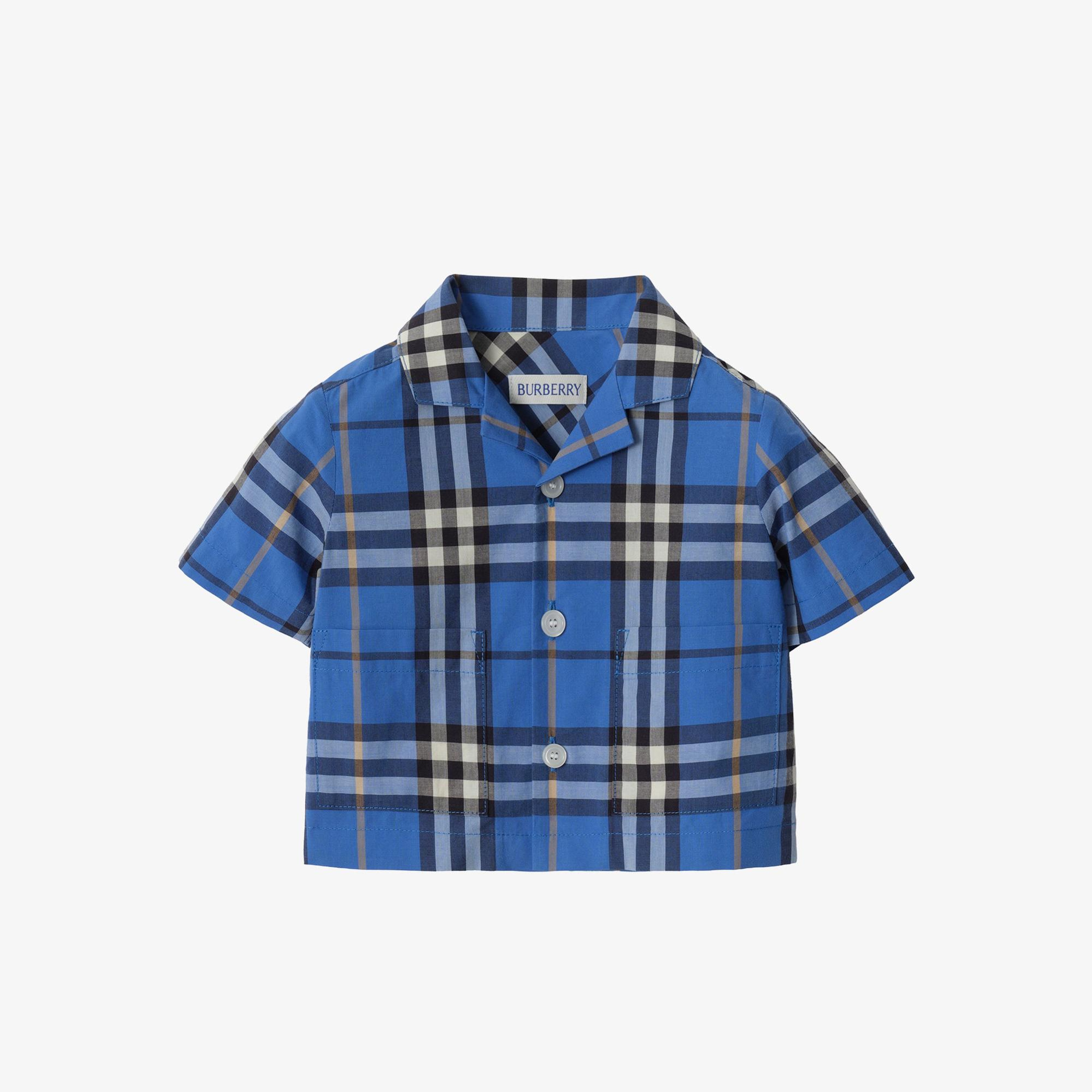 Burberry Check Cotton Çocuk Mavi Bebek Seti