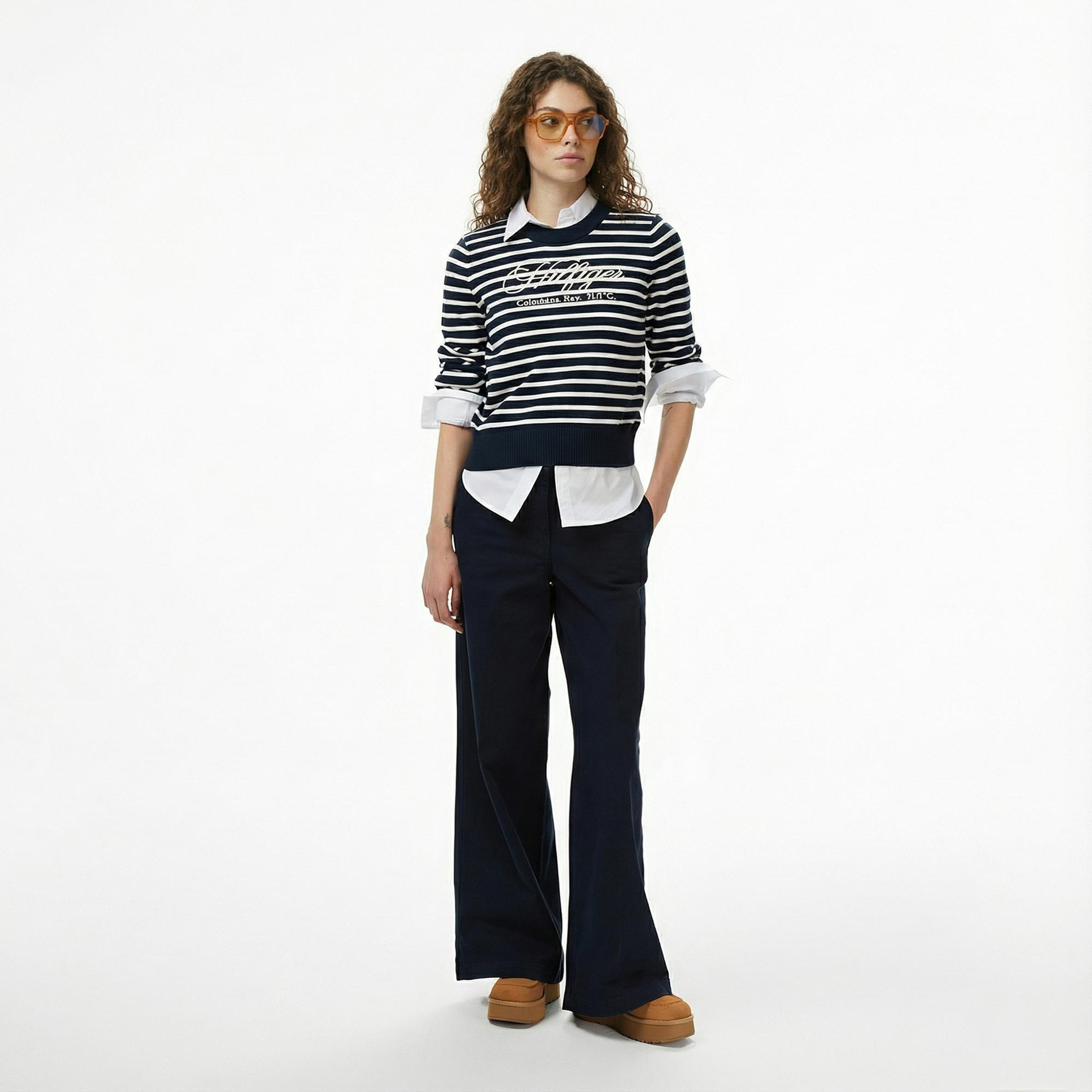 Tommy Hilfiger Graphic Kadın Mavi Kazak