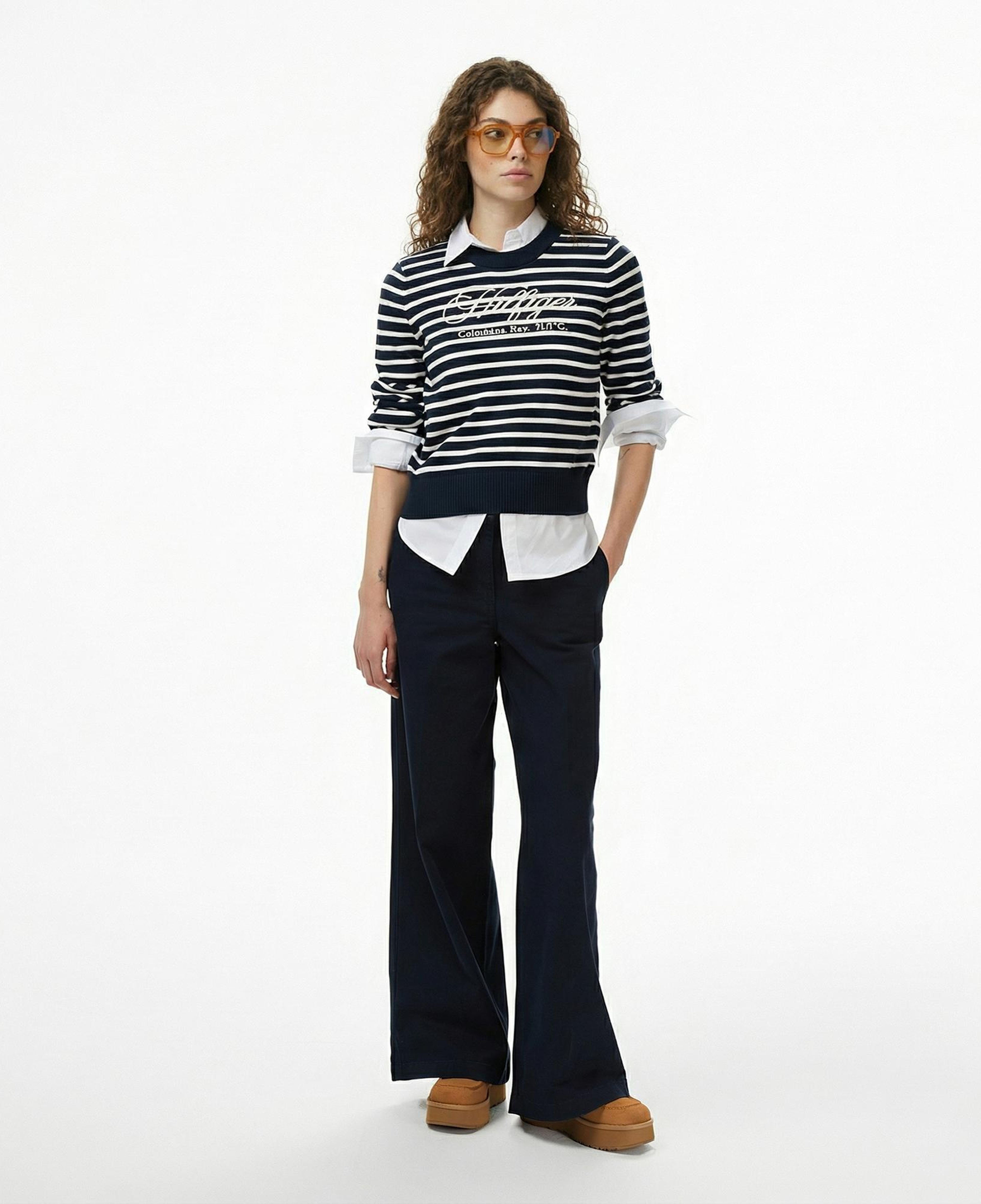 Tommy Hilfiger Graphic Kadın Mavi Kazak