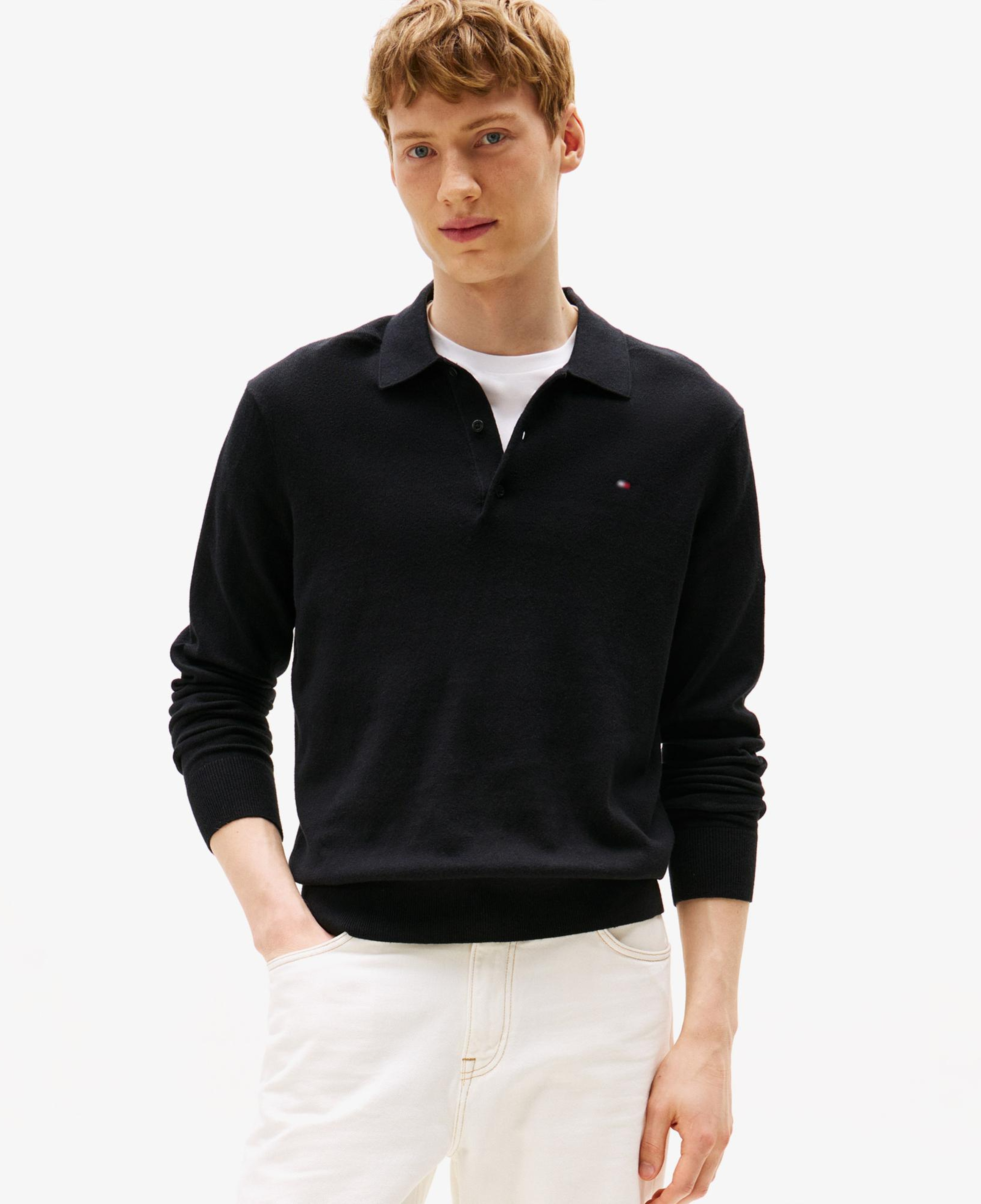 Tommy Hilfiger Pima Organic Cashmere Erkek Siyah Triko