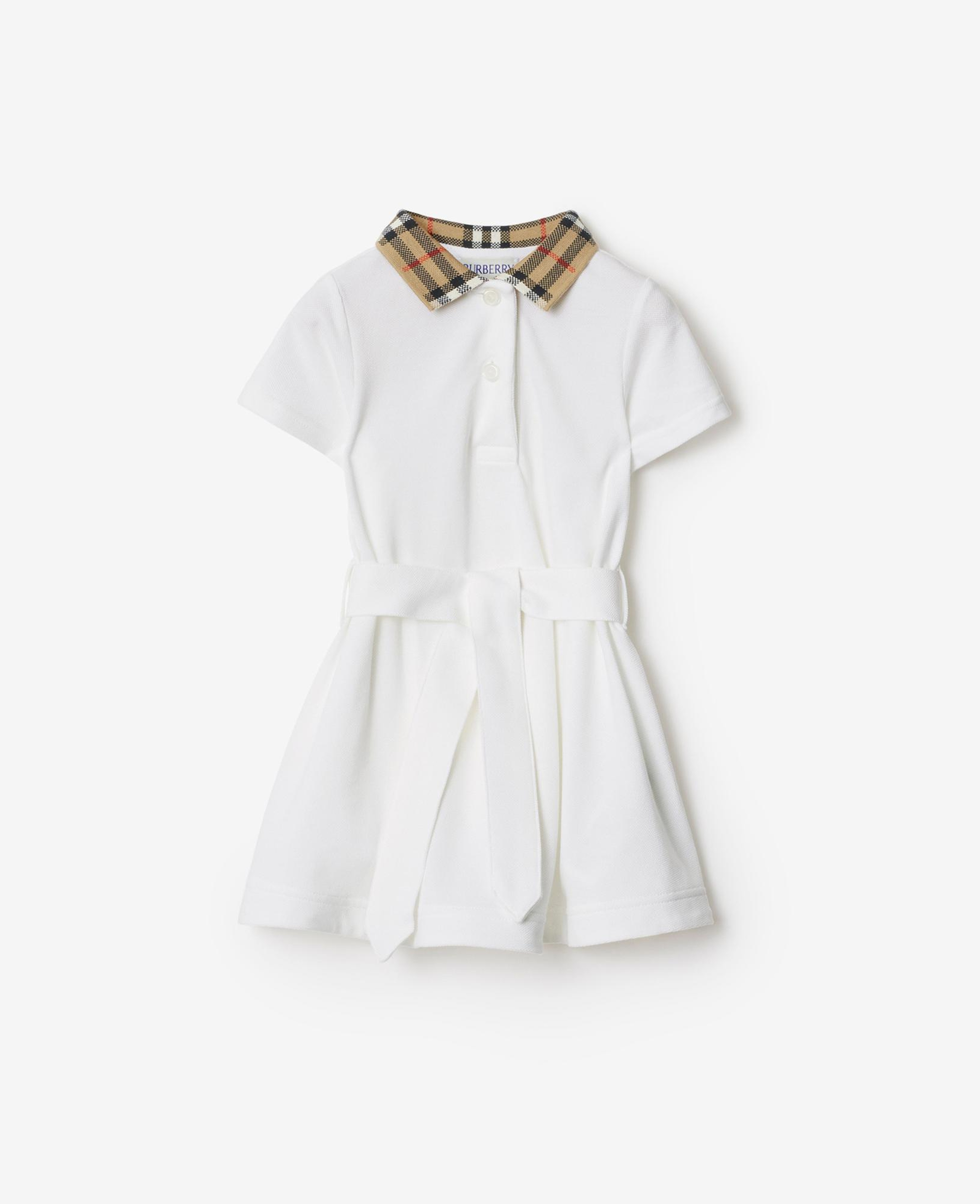 Burberry Astrid Collar Cotton Çocuk Beyaz Elbise