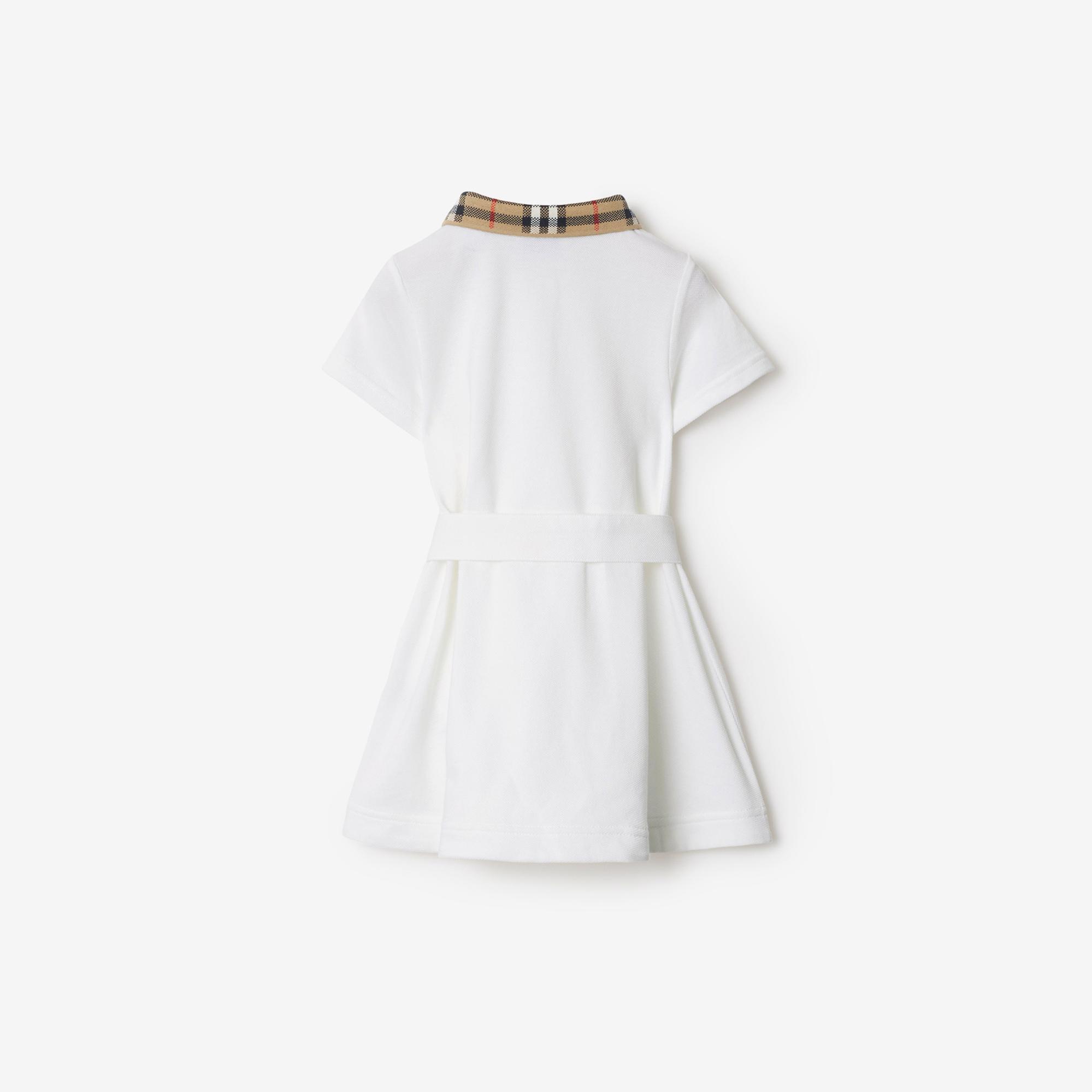 Burberry Astrid Collar Cotton Çocuk Beyaz Elbise